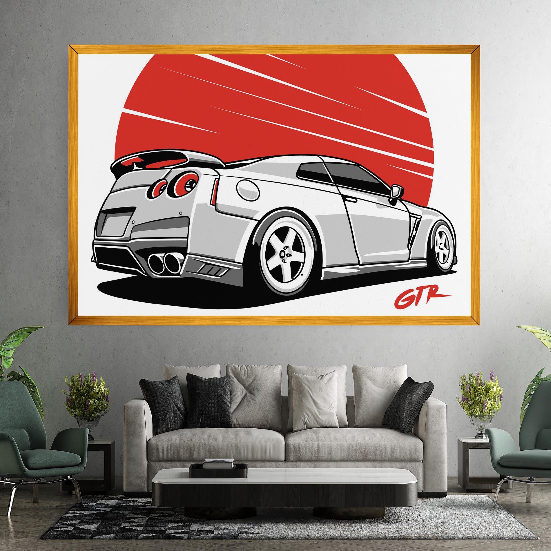 Leinwandbild Grey Gtr Car mockup 7