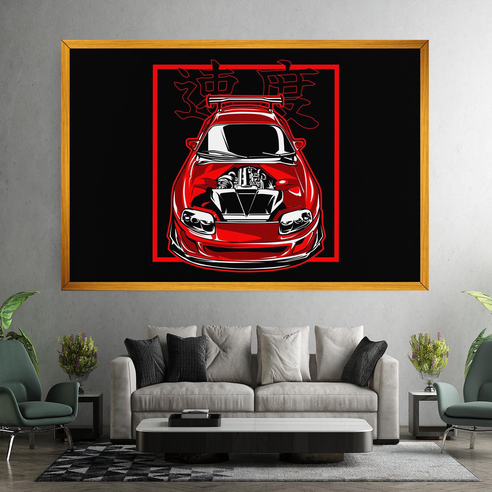 Leinwandbild Japanese Red Car mockup 7