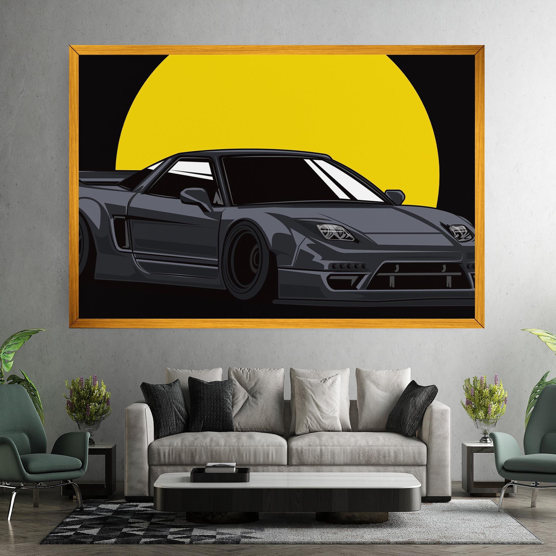 Leinwandbild Yellow Sun Car mockup 7