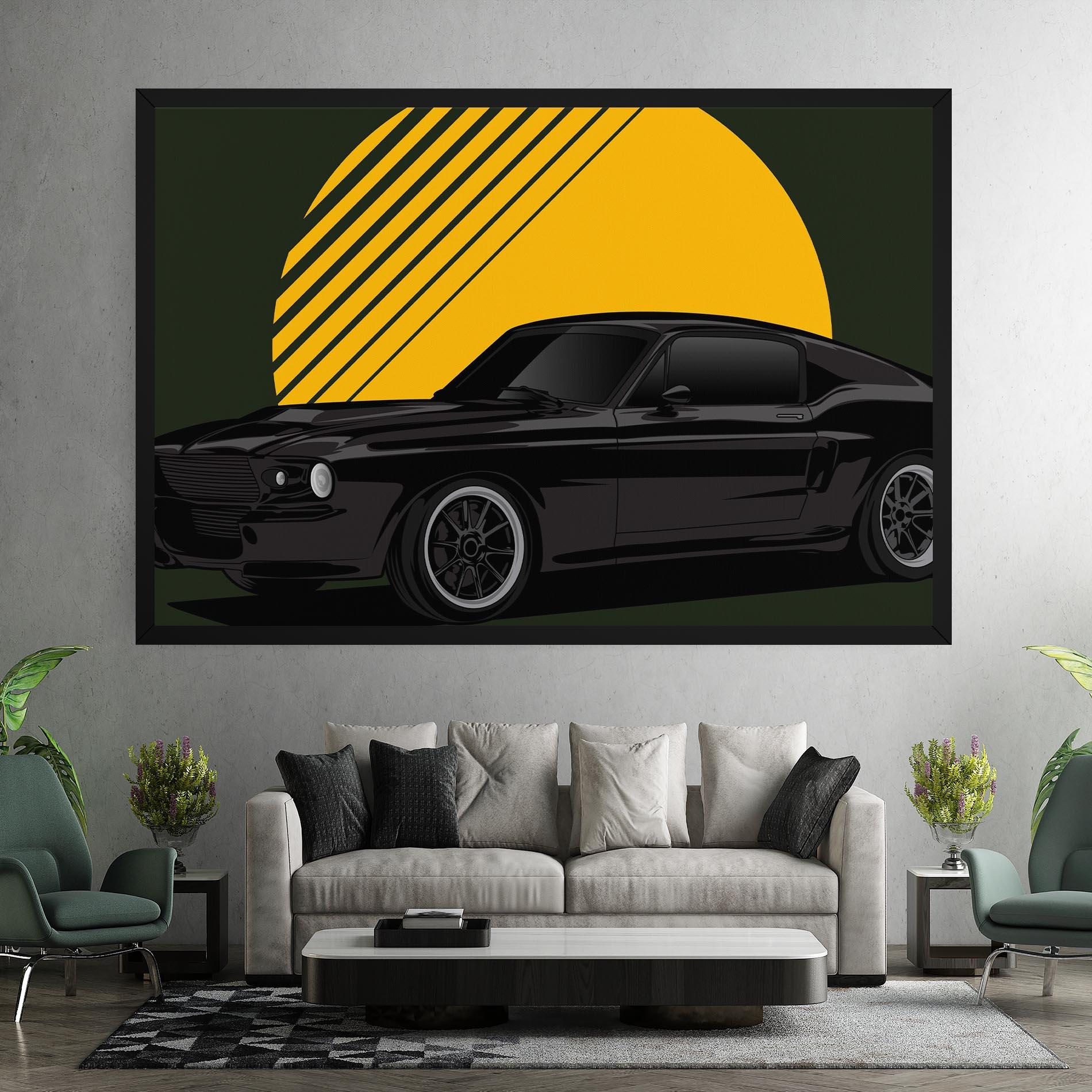 Leinwandbild Black Car Sun mockup 7