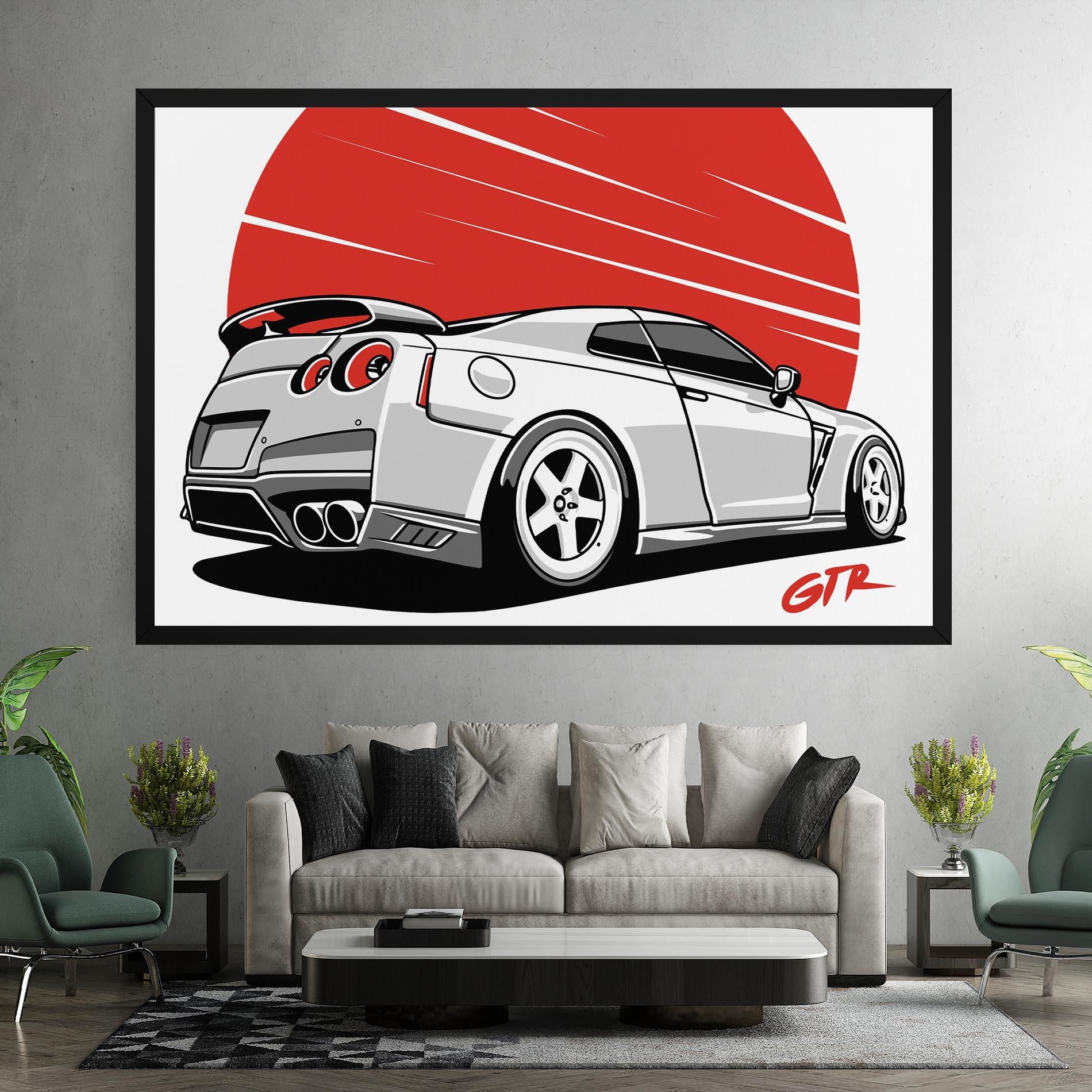 Leinwandbild Grey Gtr Car mockup 7