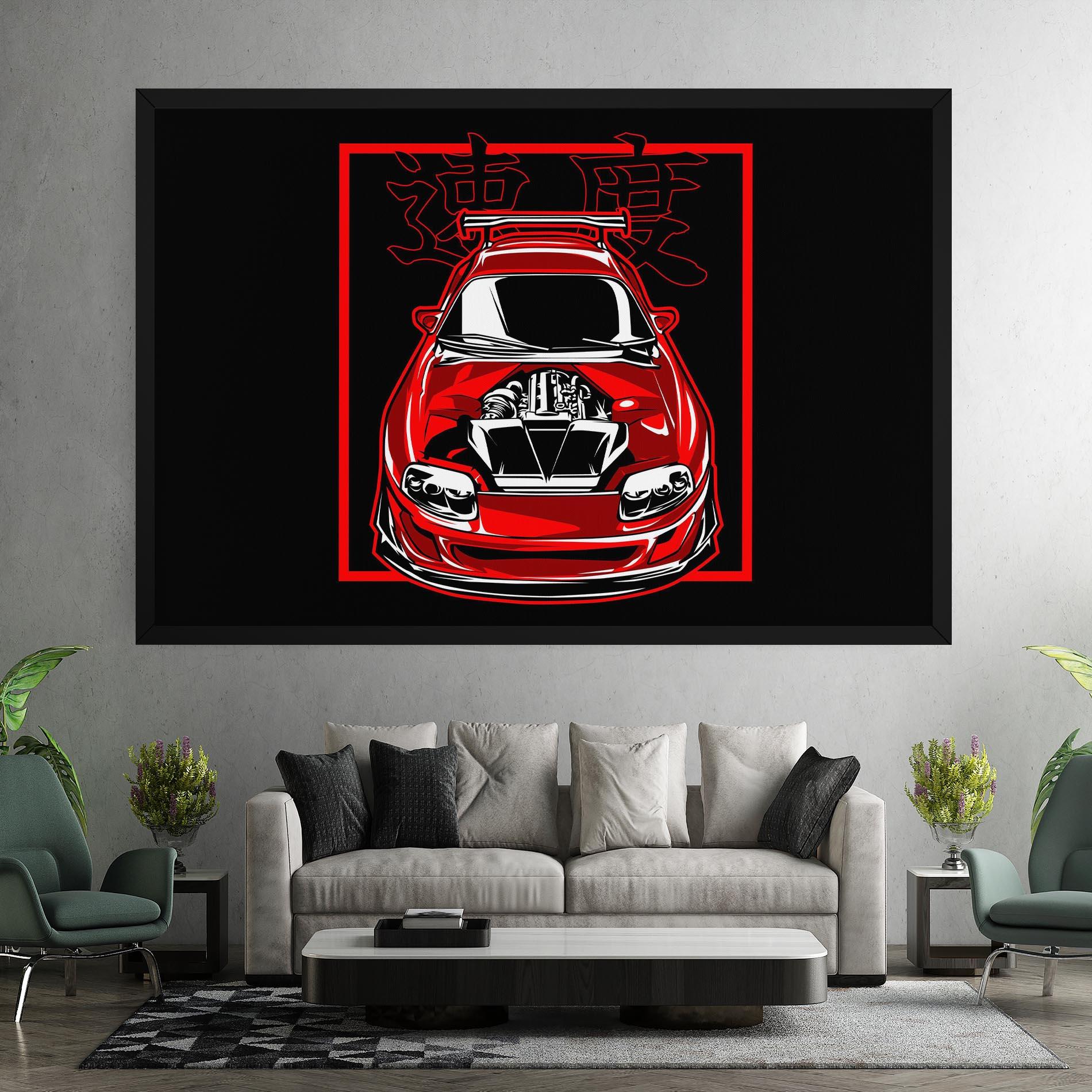 Leinwandbild Japanese Red Car mockup 7