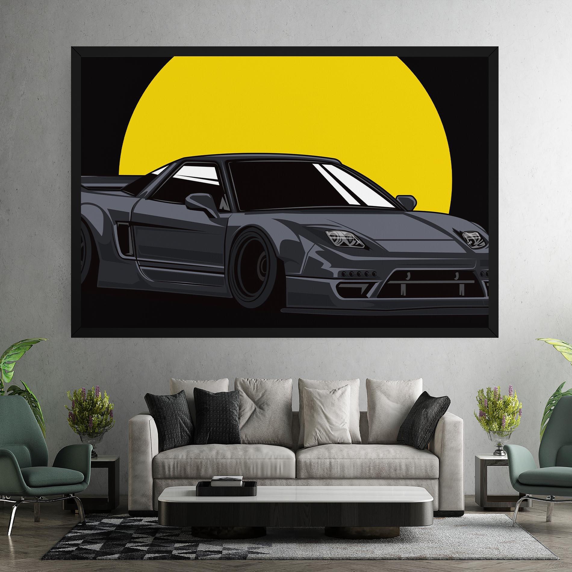 Leinwandbild Yellow Sun Car mockup 7