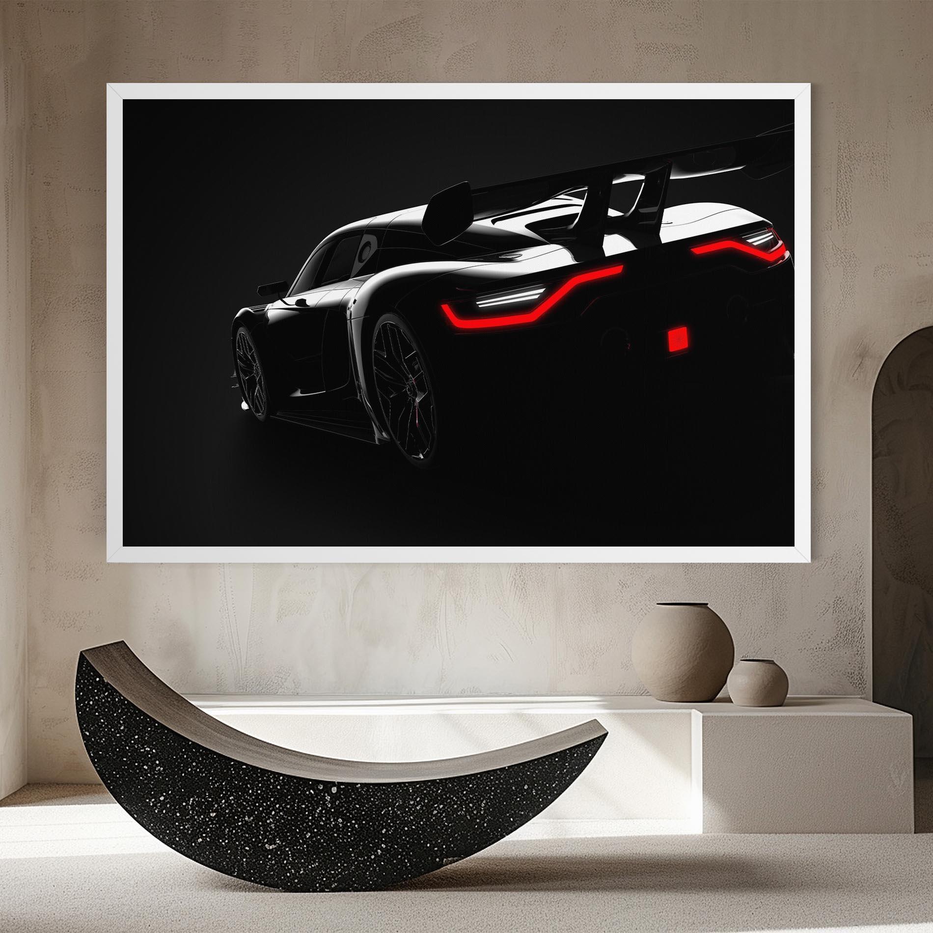 Leinwandbild Black Hypercar Car mockup 8
