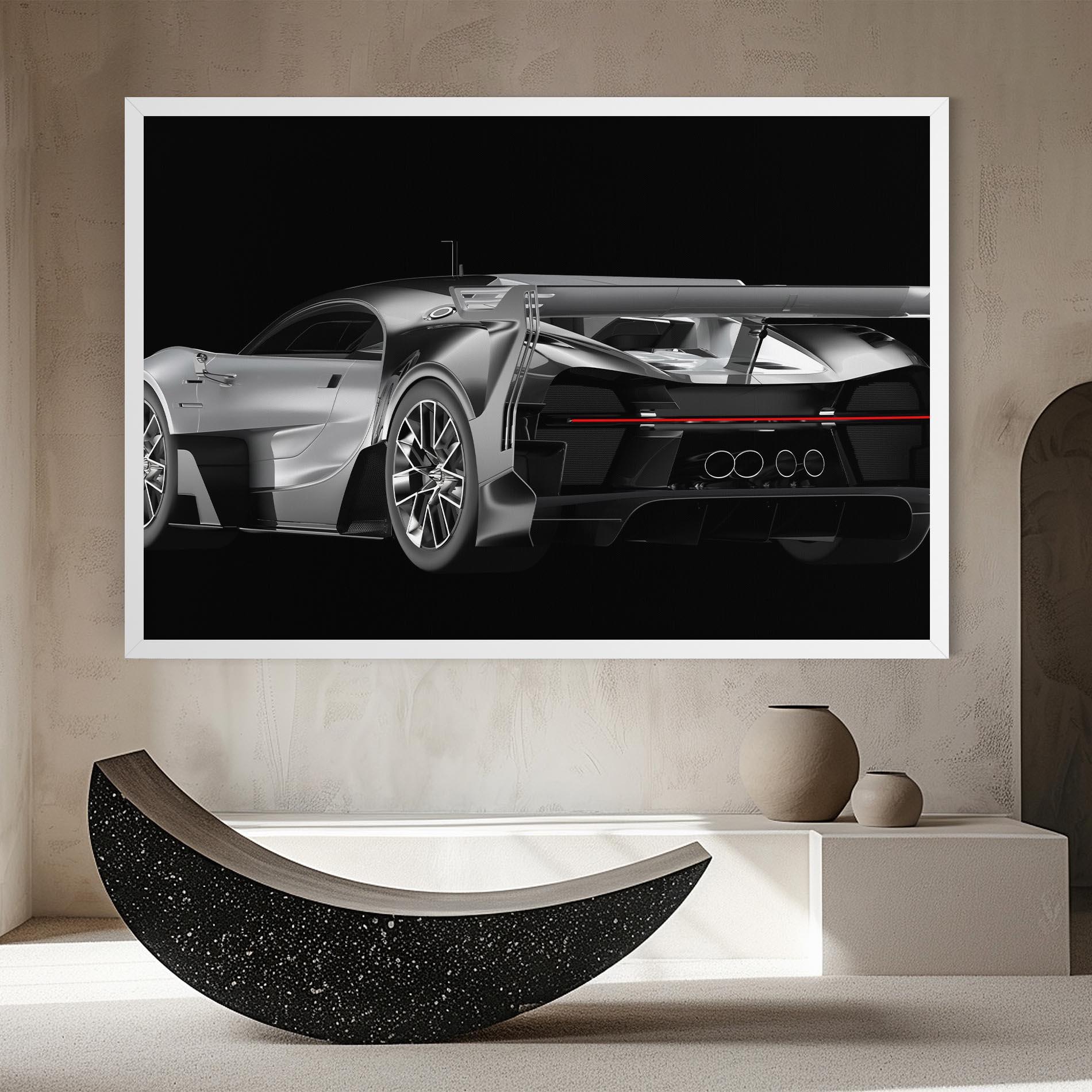 Leinwandbild Black Rear Hypercar mockup 8