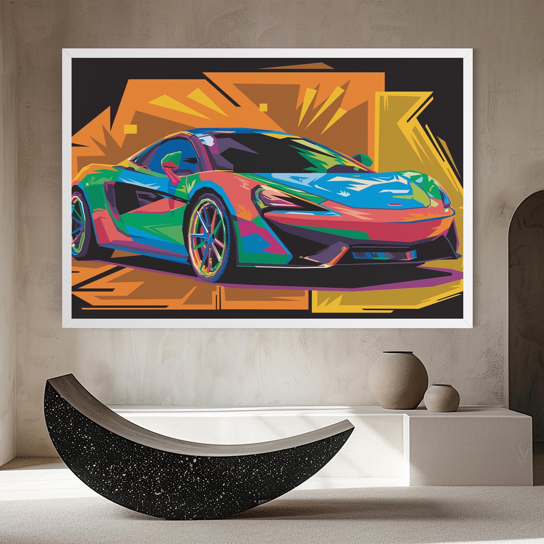 Leinwandbild Colorful Sport Car mockup 8