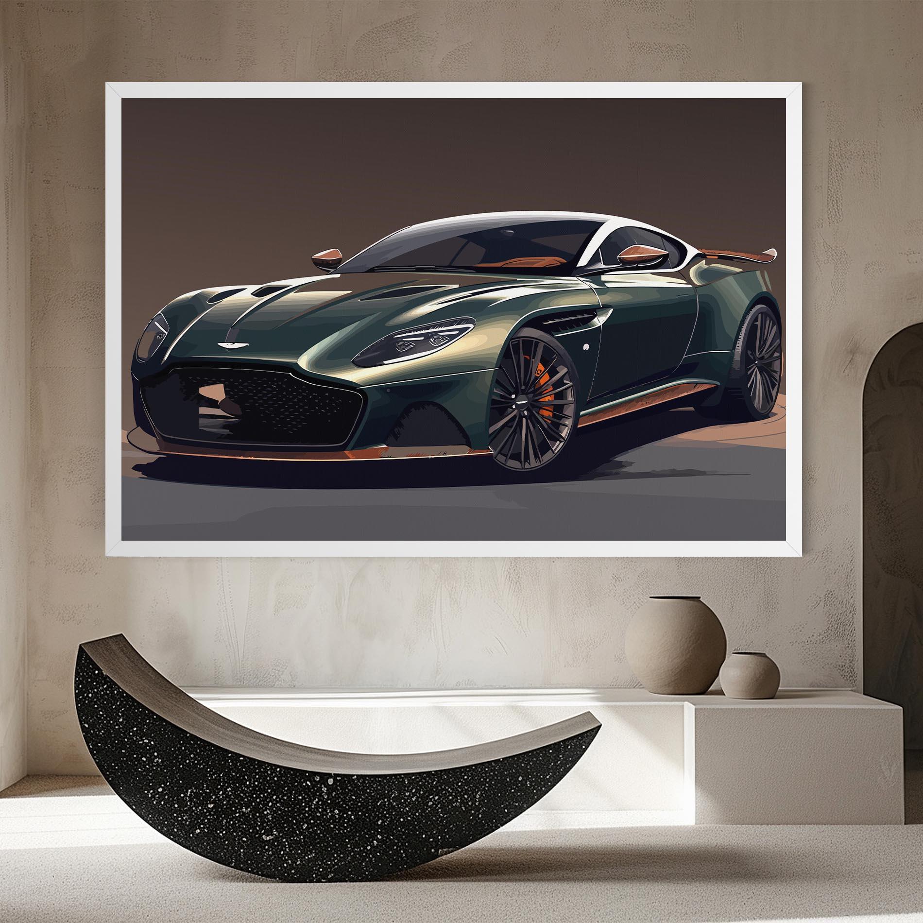 Leinwandbild Dark Green Car mockup 8