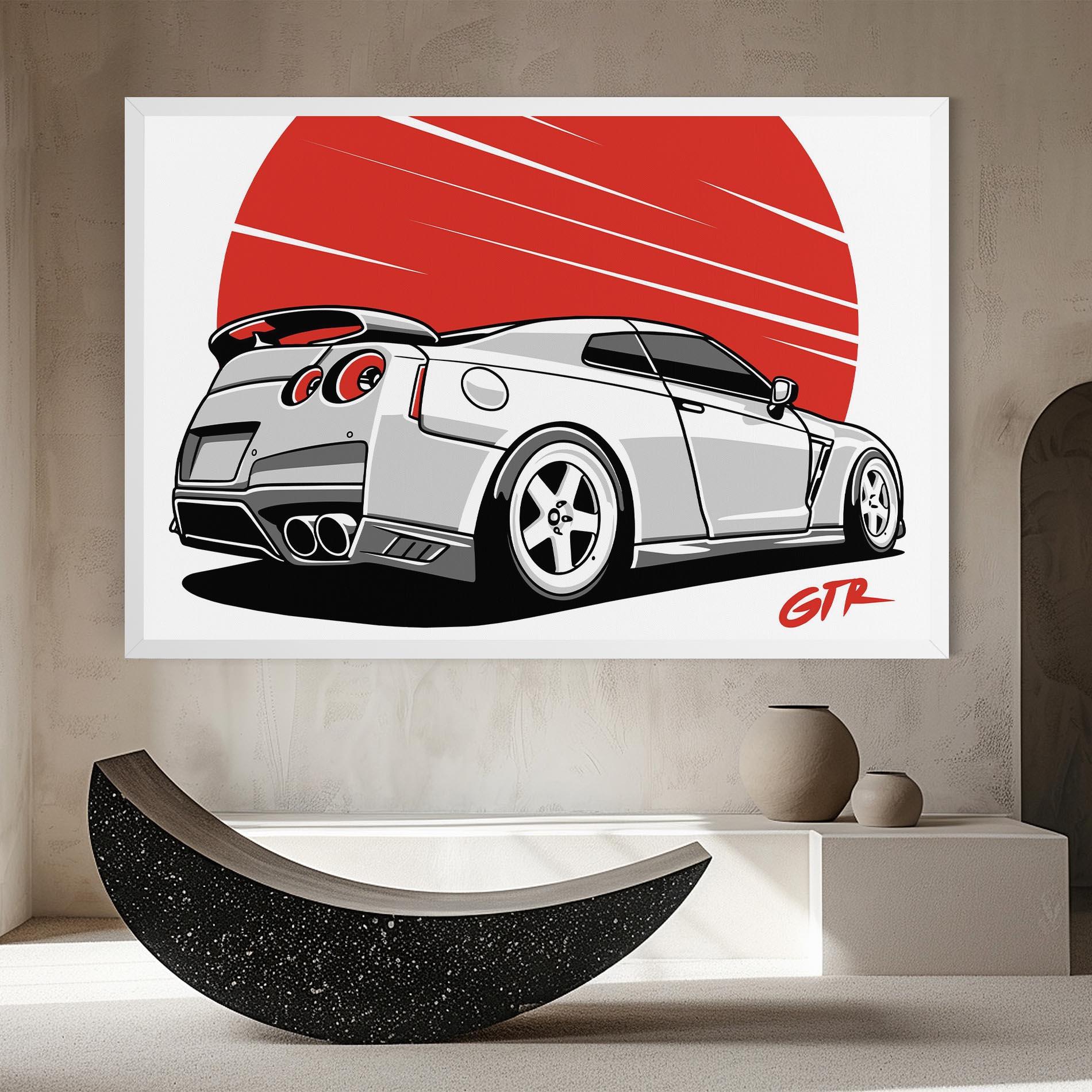 Leinwandbild Grey Gtr Car mockup 8