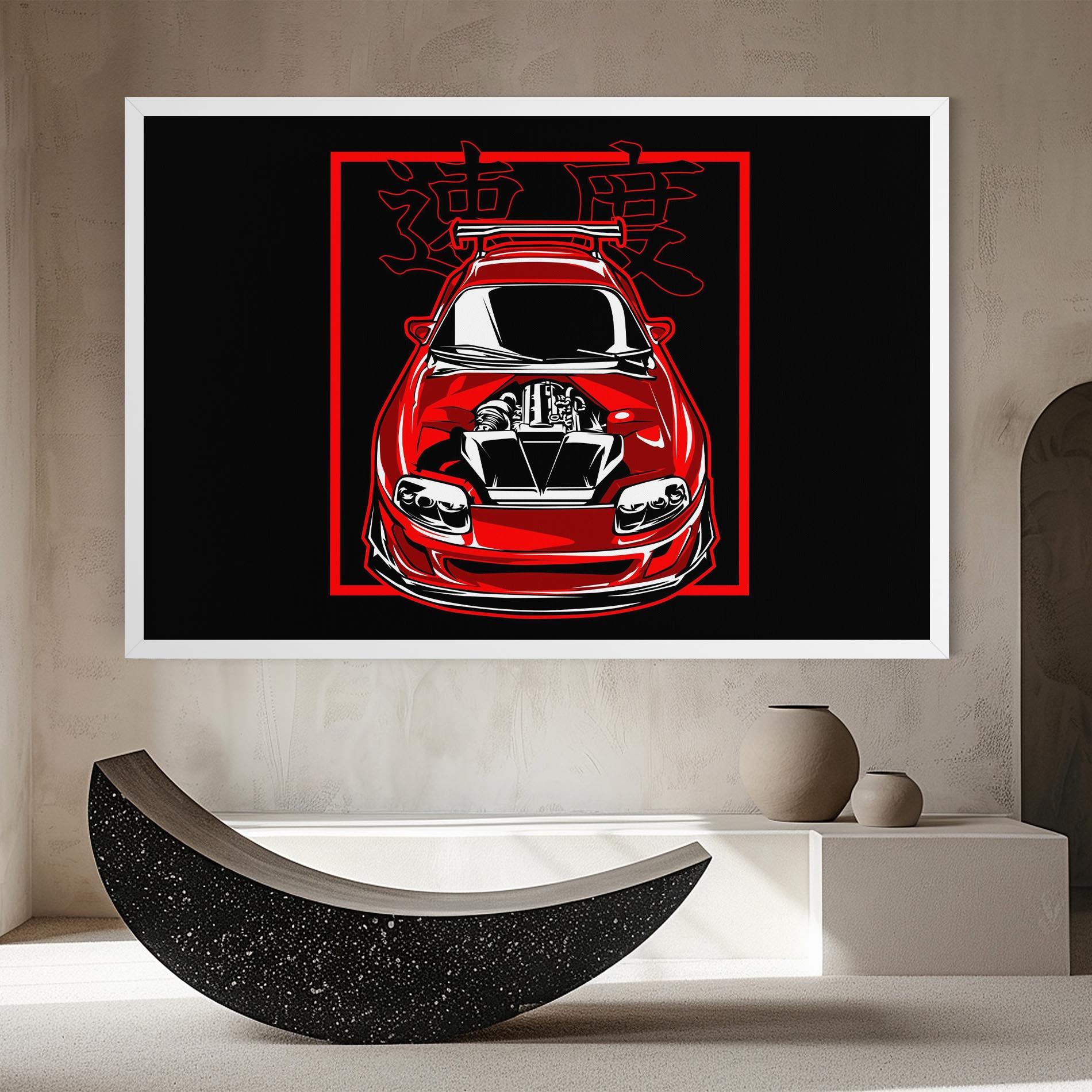 Leinwandbild Japanese Red Car mockup 8