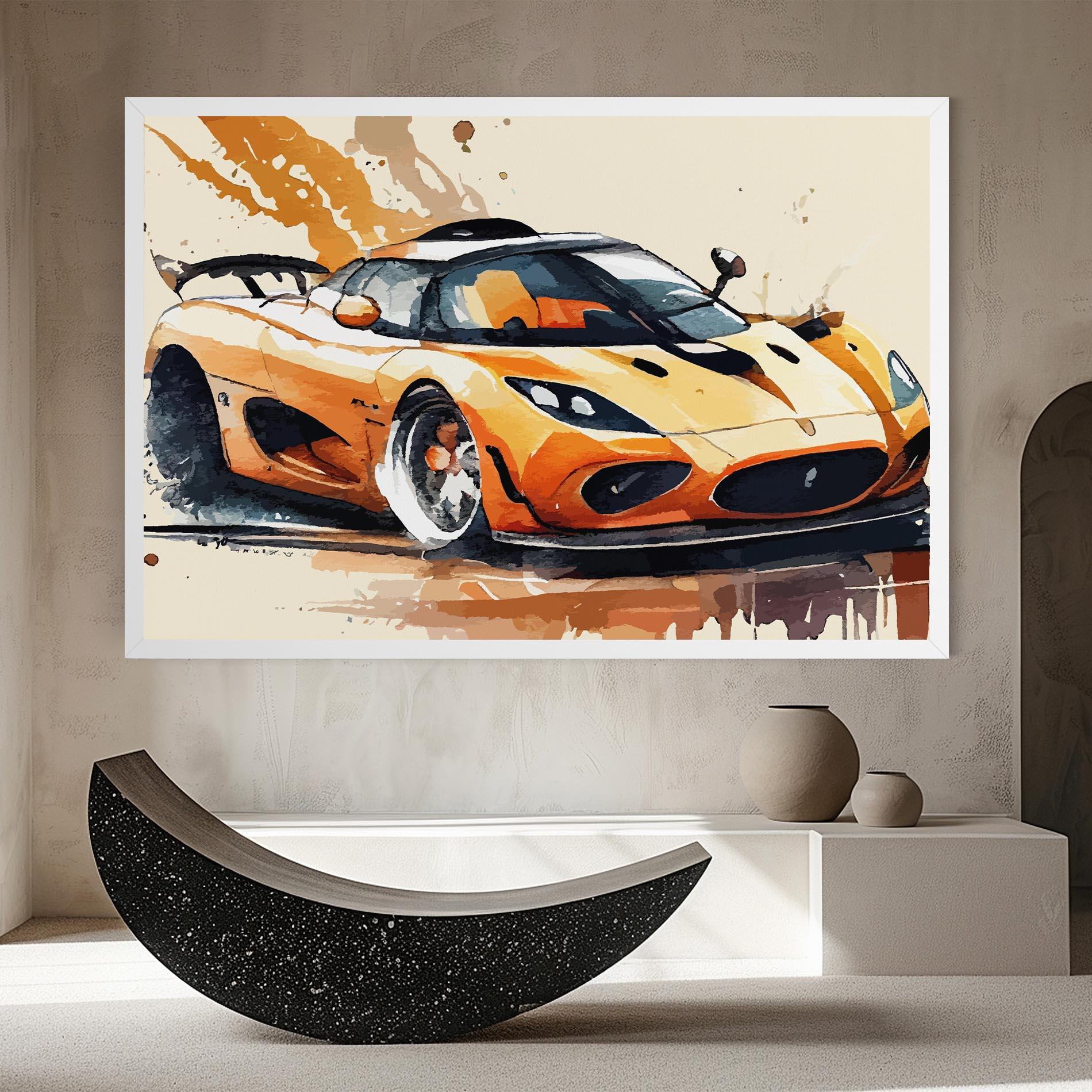 Leinwandbild Orange Paint Car mockup 8