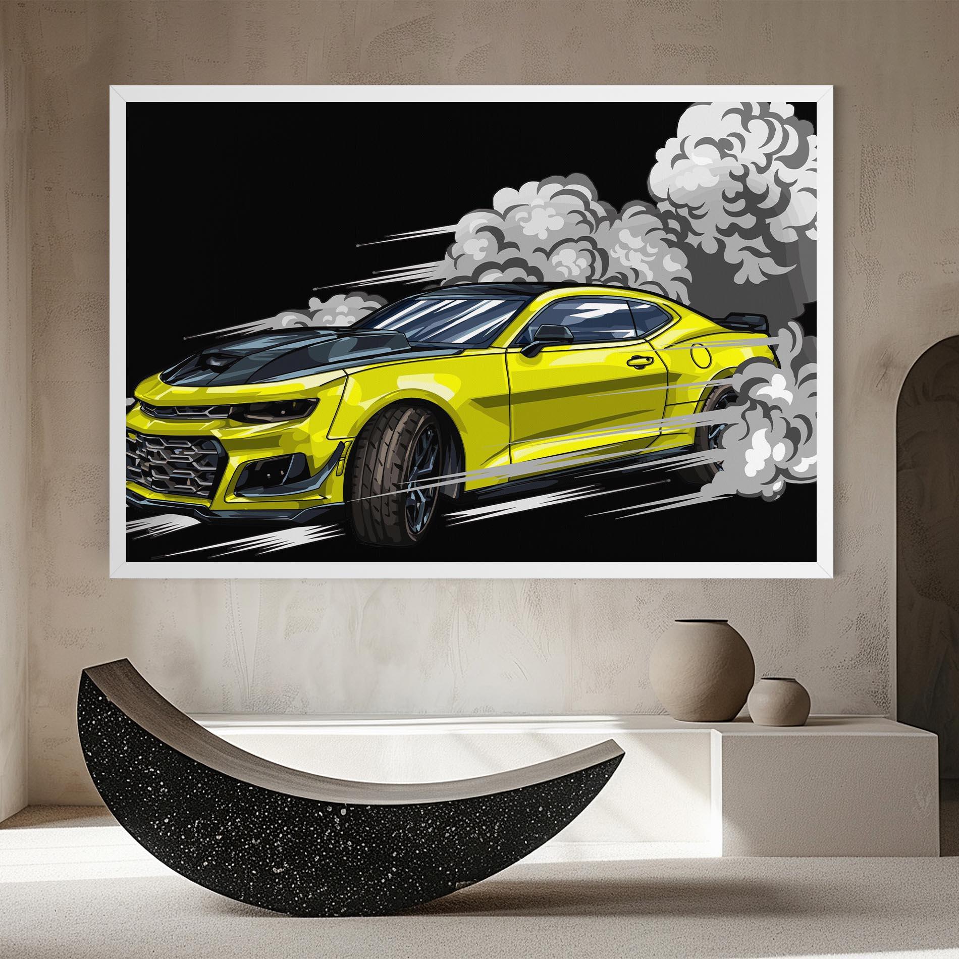 Leinwandbild Racing Car Smoke mockup 8