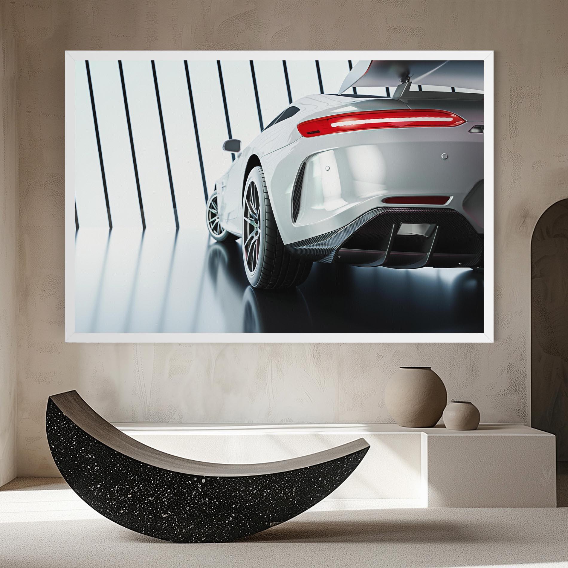 Leinwandbild White Mercedes Amg mockup 8