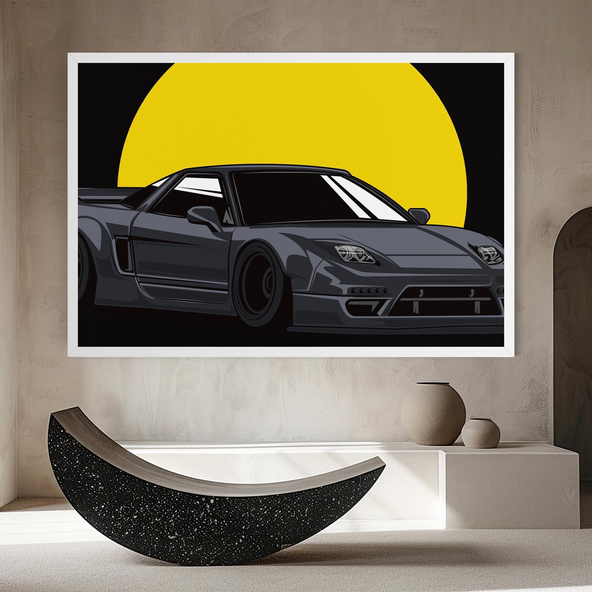 Leinwandbild Yellow Sun Car mockup 8