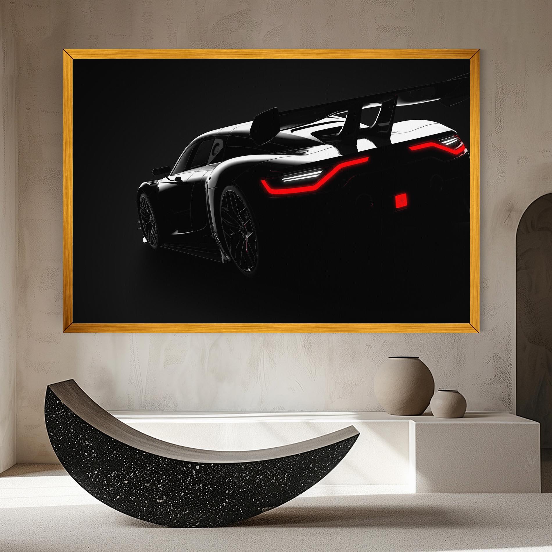 Leinwandbild Black Hypercar Car mockup 8