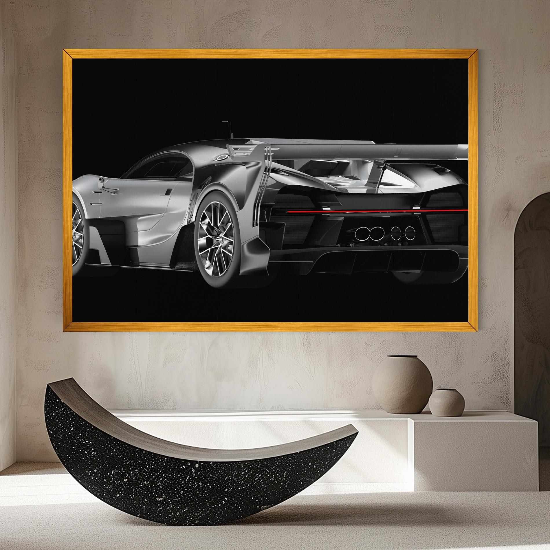 Leinwandbild Black Rear Hypercar mockup 8
