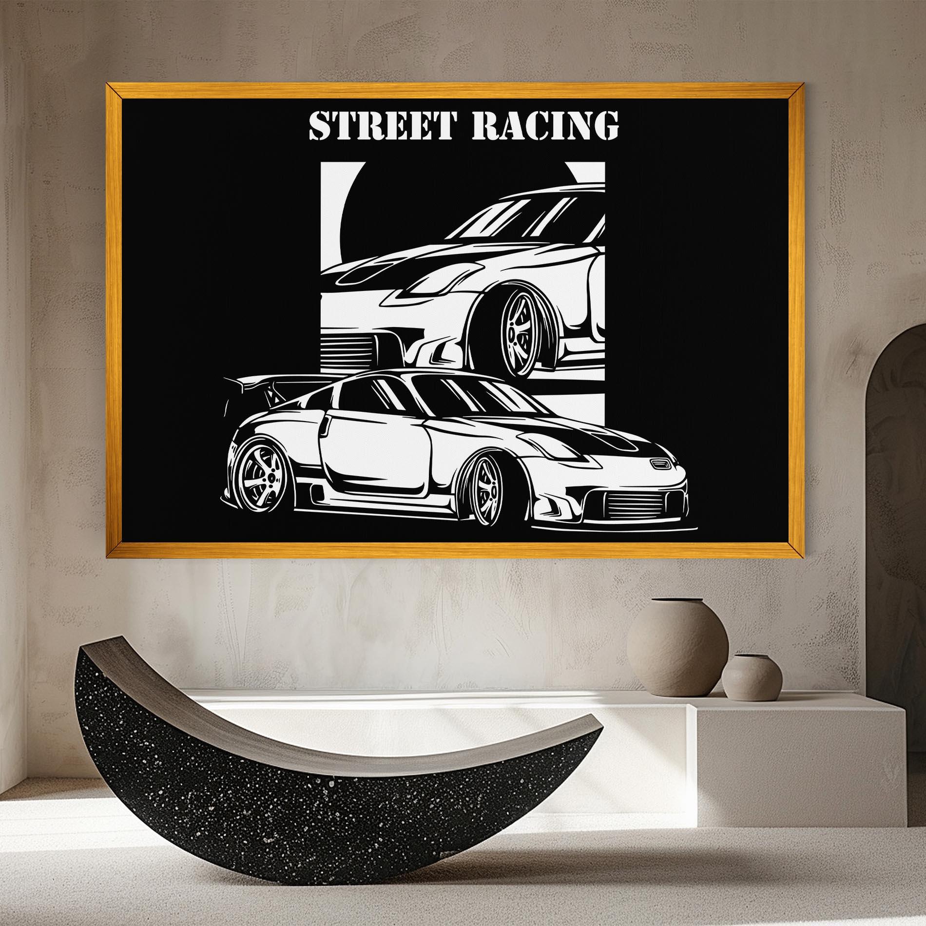 Leinwandbild Car Street Racing mockup 8