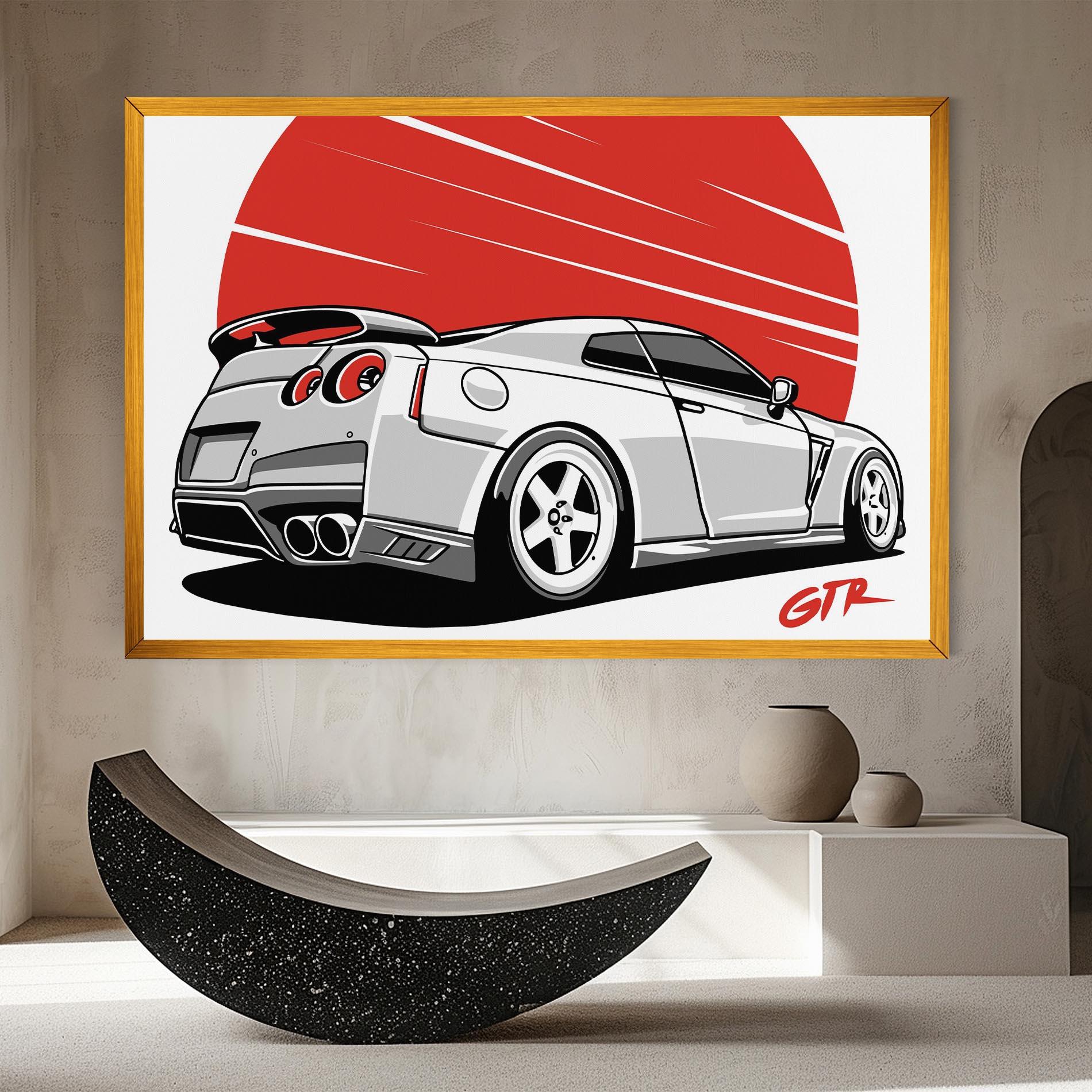 Leinwandbild Grey Gtr Car mockup 8