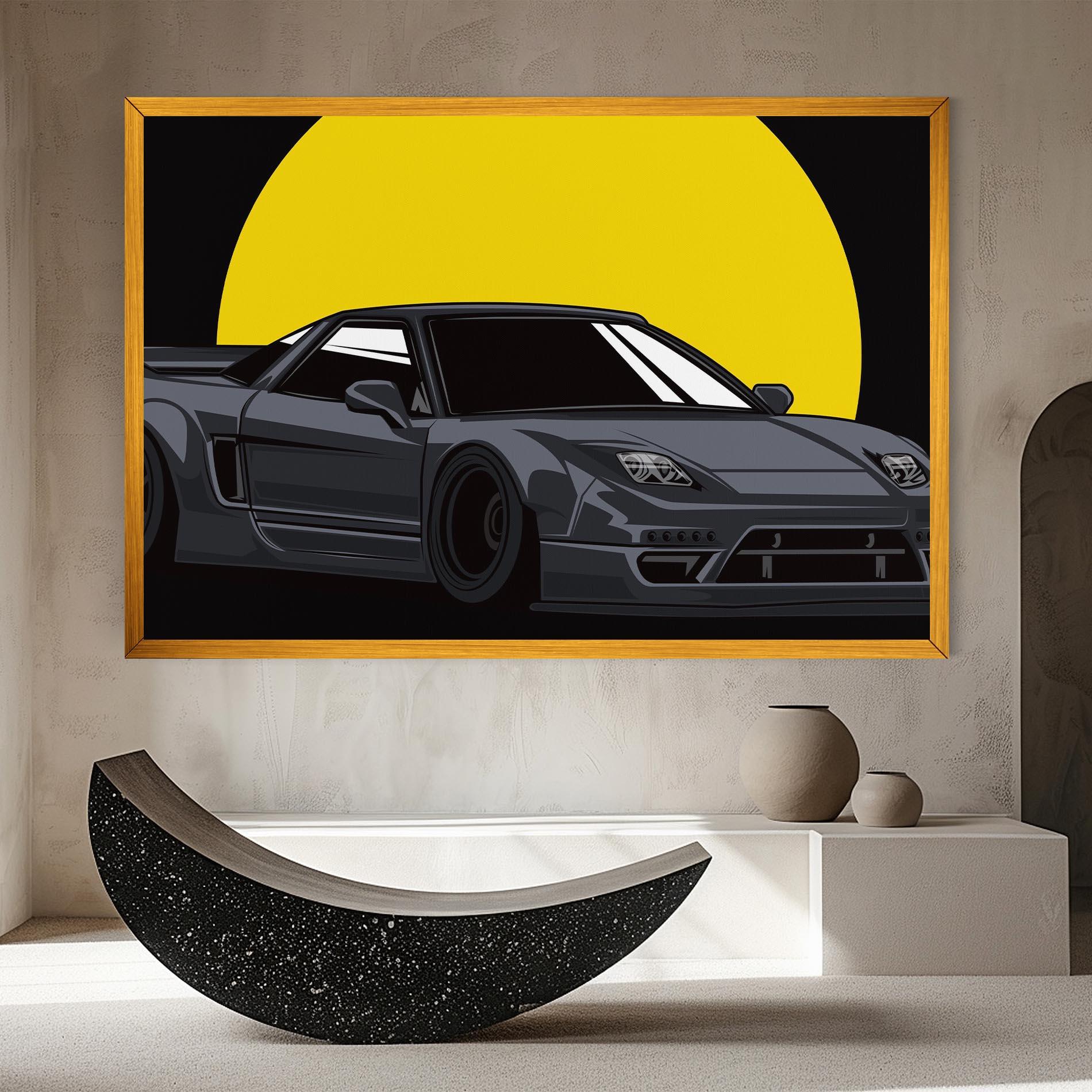 Leinwandbild Yellow Sun Car mockup 8