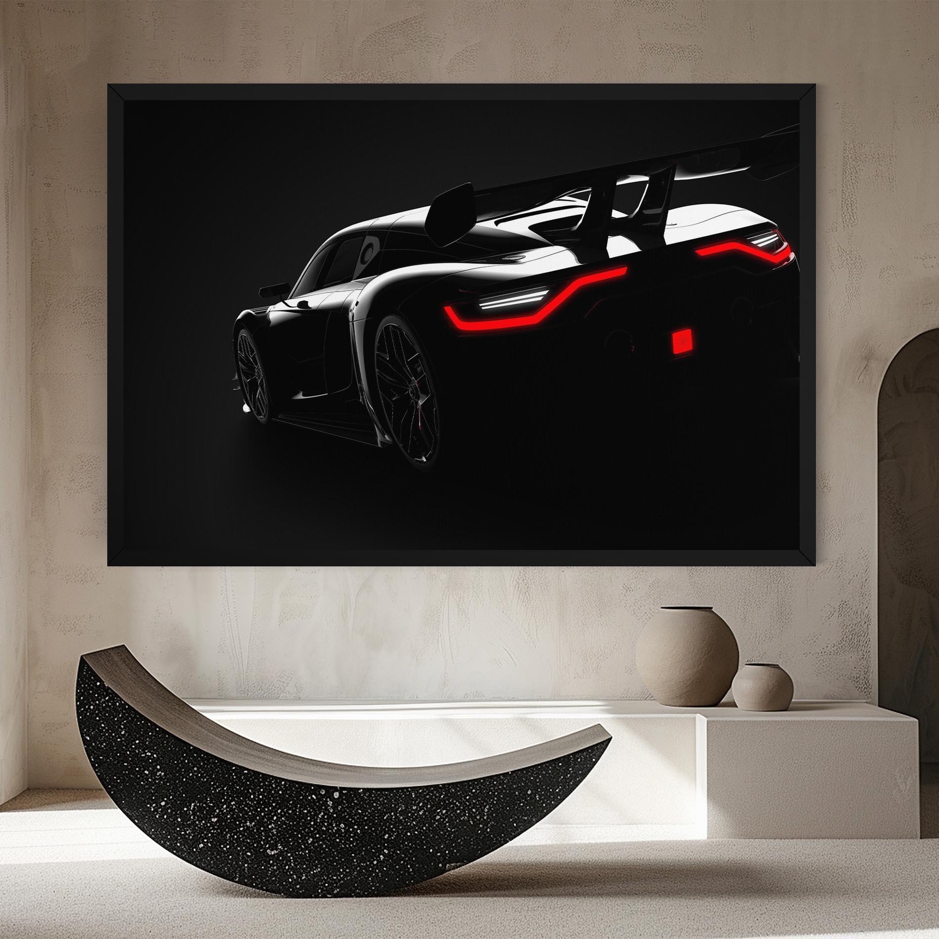 Leinwandbild Black Hypercar Car mockup 8