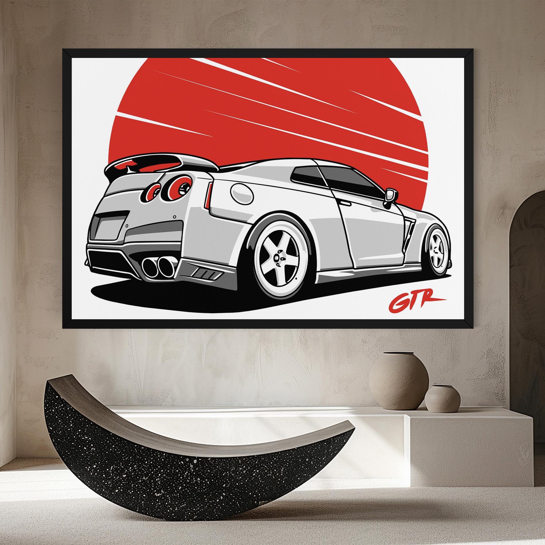 Leinwandbild Grey Gtr Car mockup 8