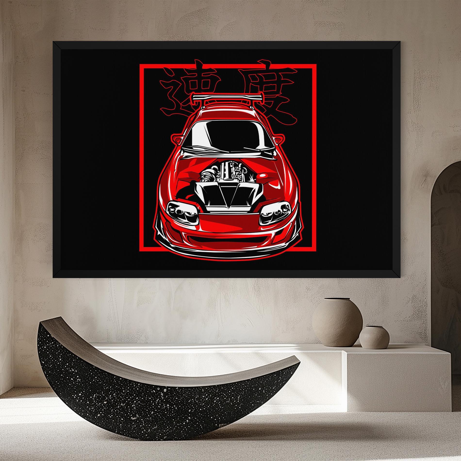Leinwandbild Japanese Red Car mockup 8