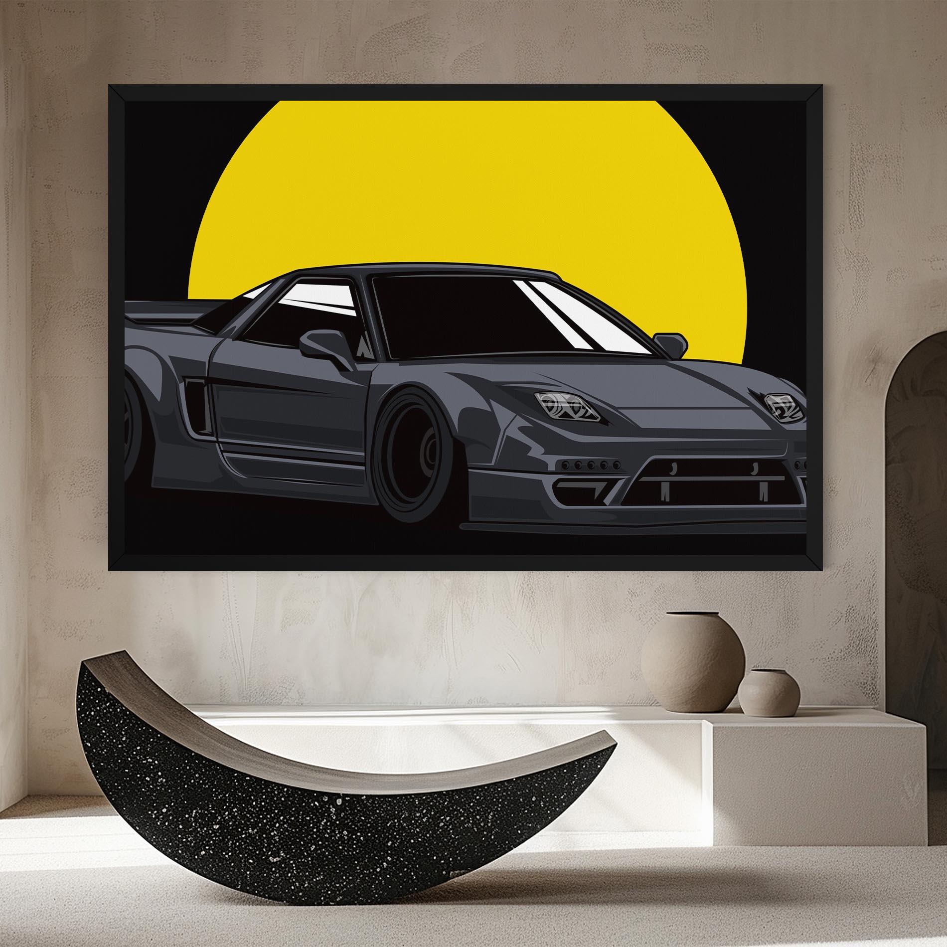 Leinwandbild Yellow Sun Car mockup 8