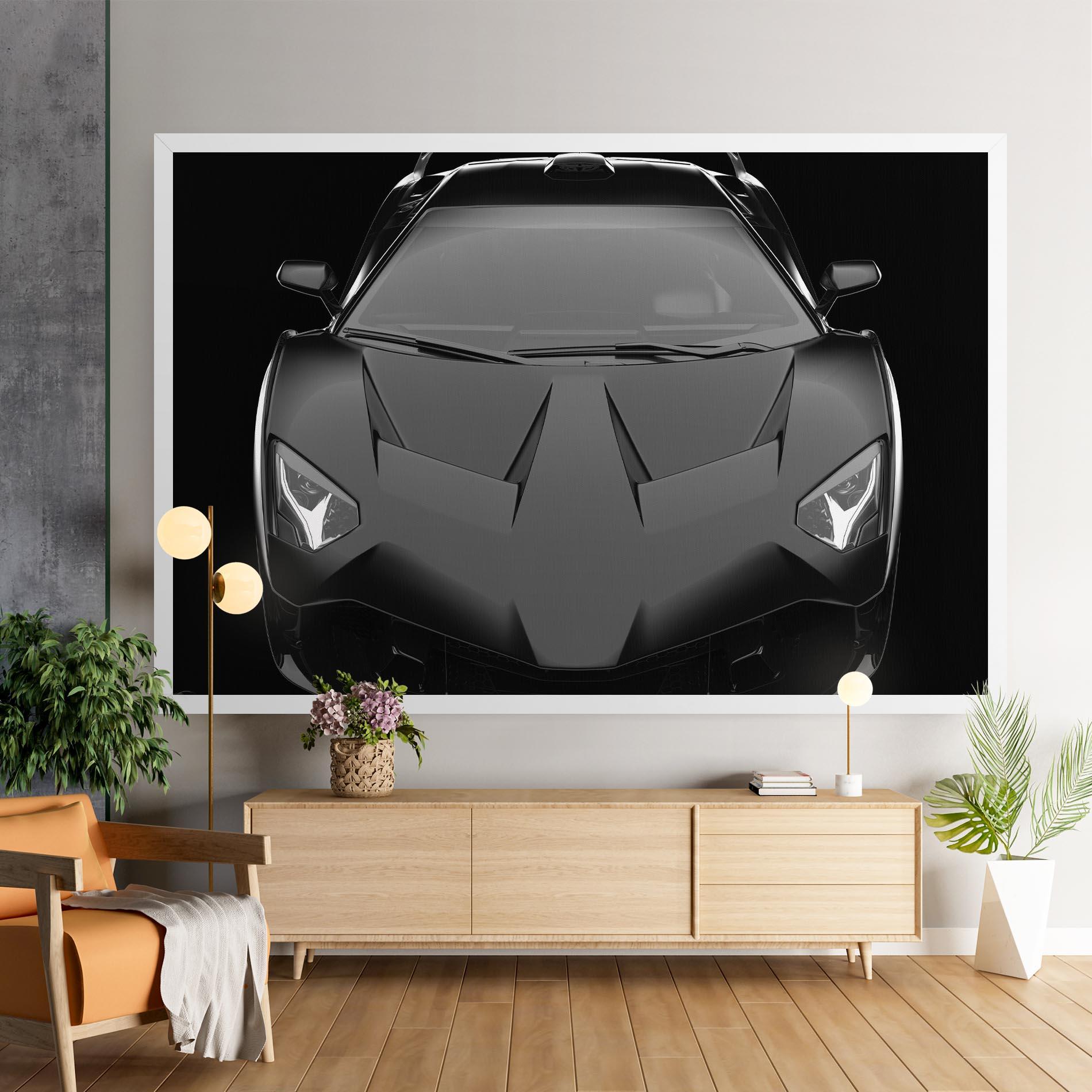 Leinwandbild Black Matte Lambo mockup 9