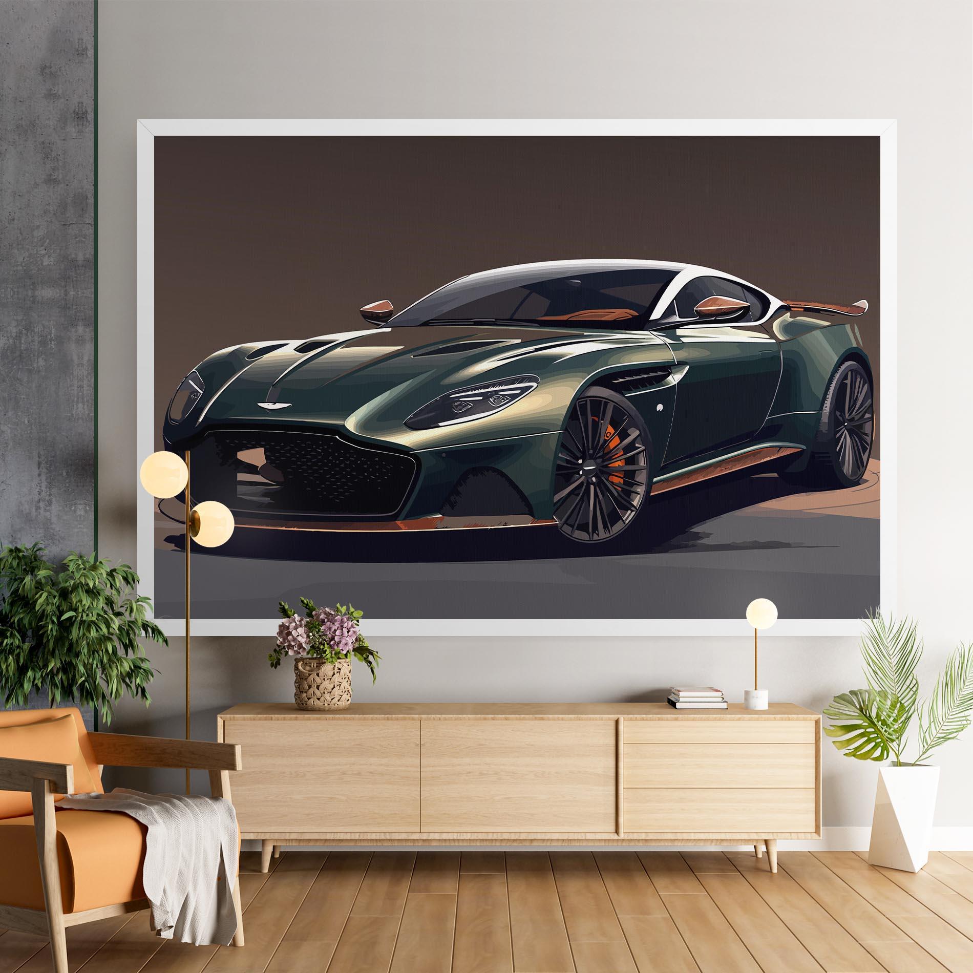 Leinwandbild Dark Green Car mockup 9