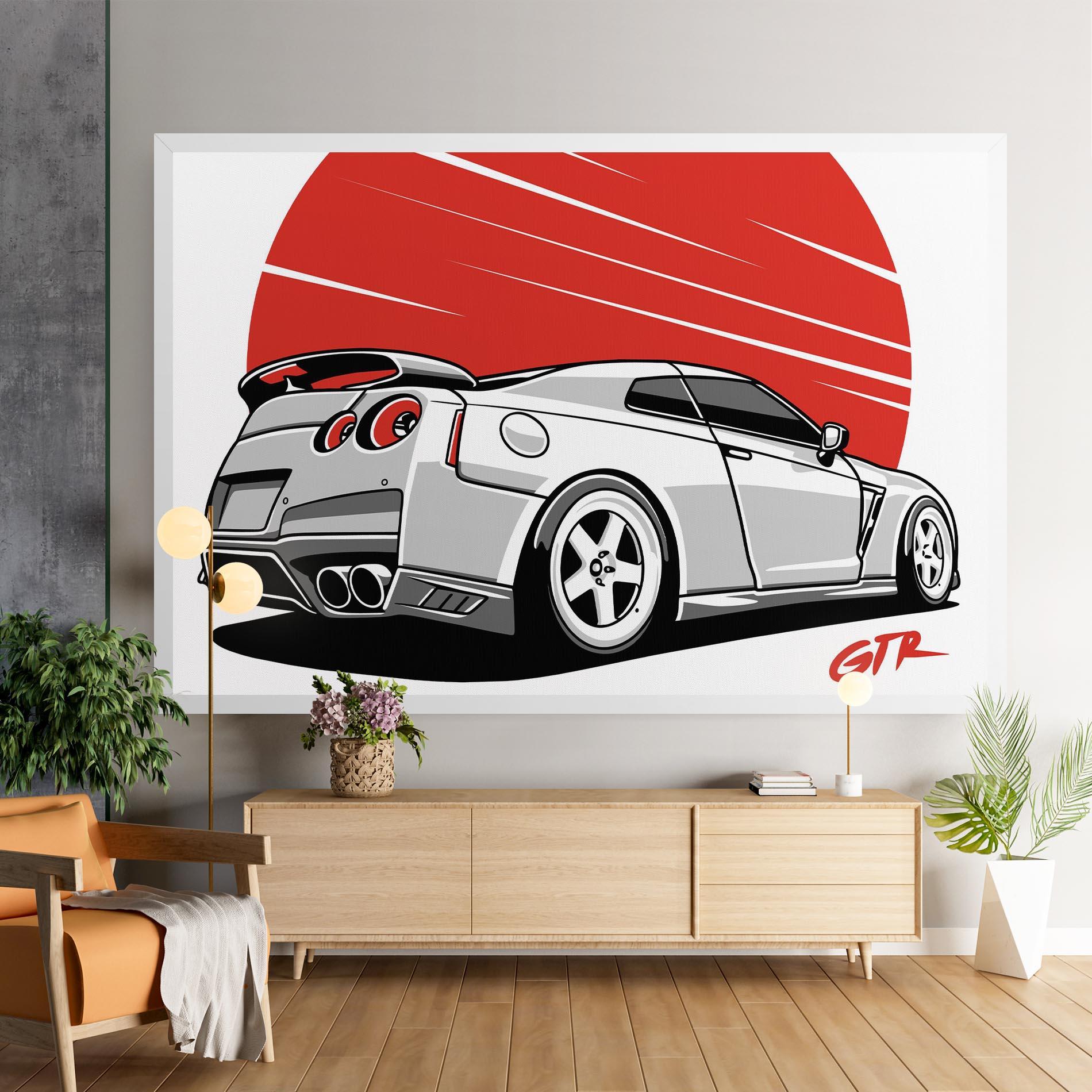 Leinwandbild Grey Gtr Car mockup 9