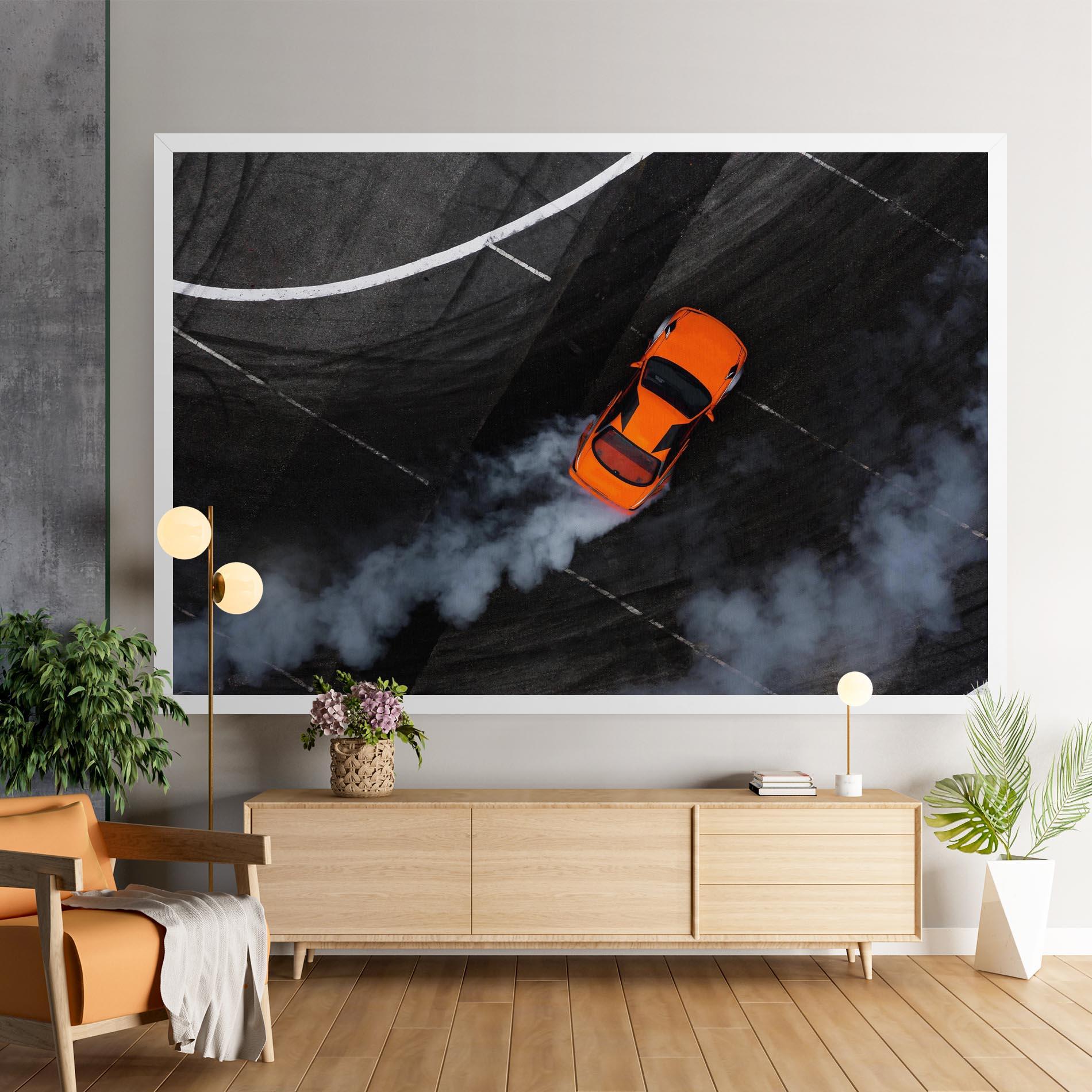 Leinwandbild Orange Proche Drifting mockup 9