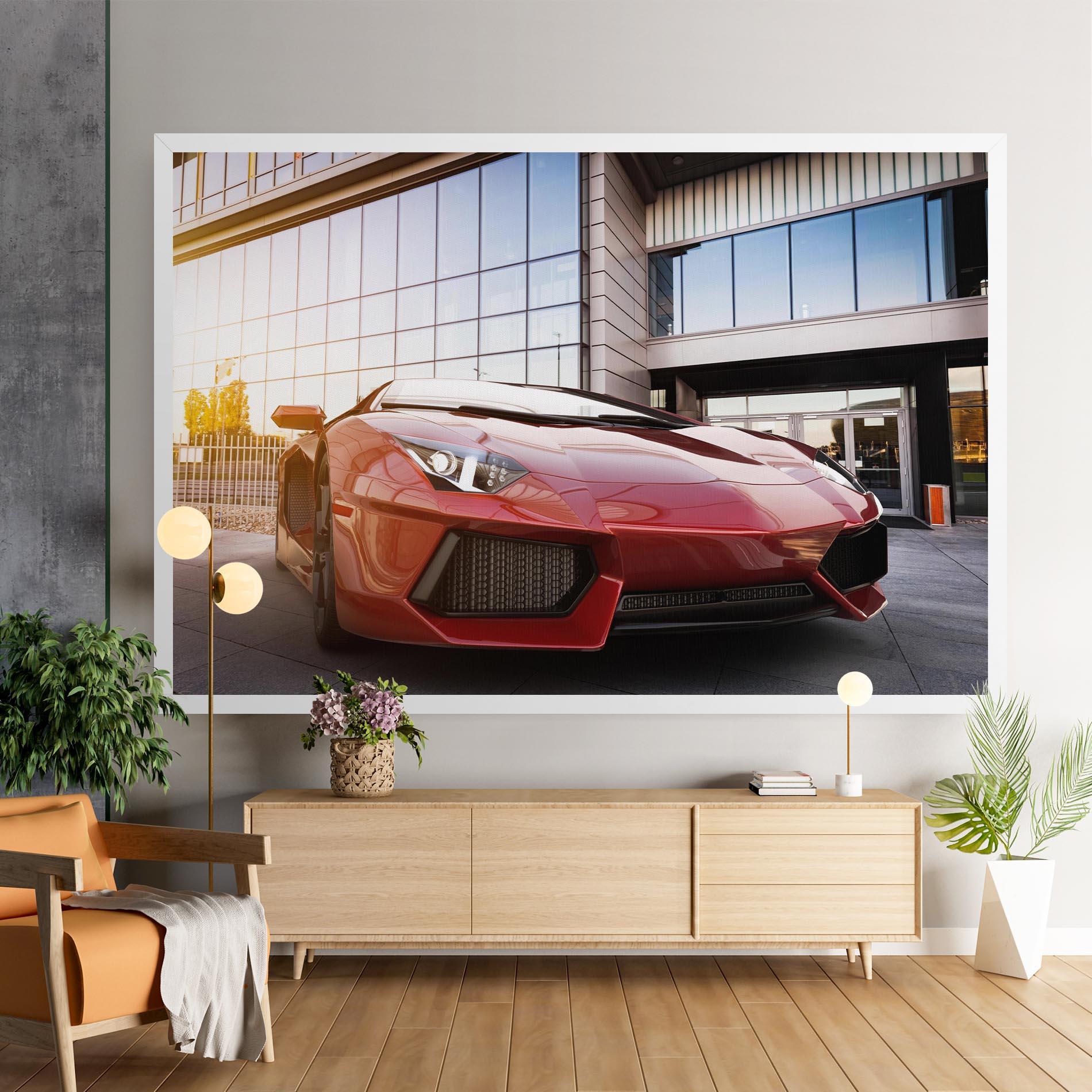 Leinwandbild Red Lambo Outside mockup 9