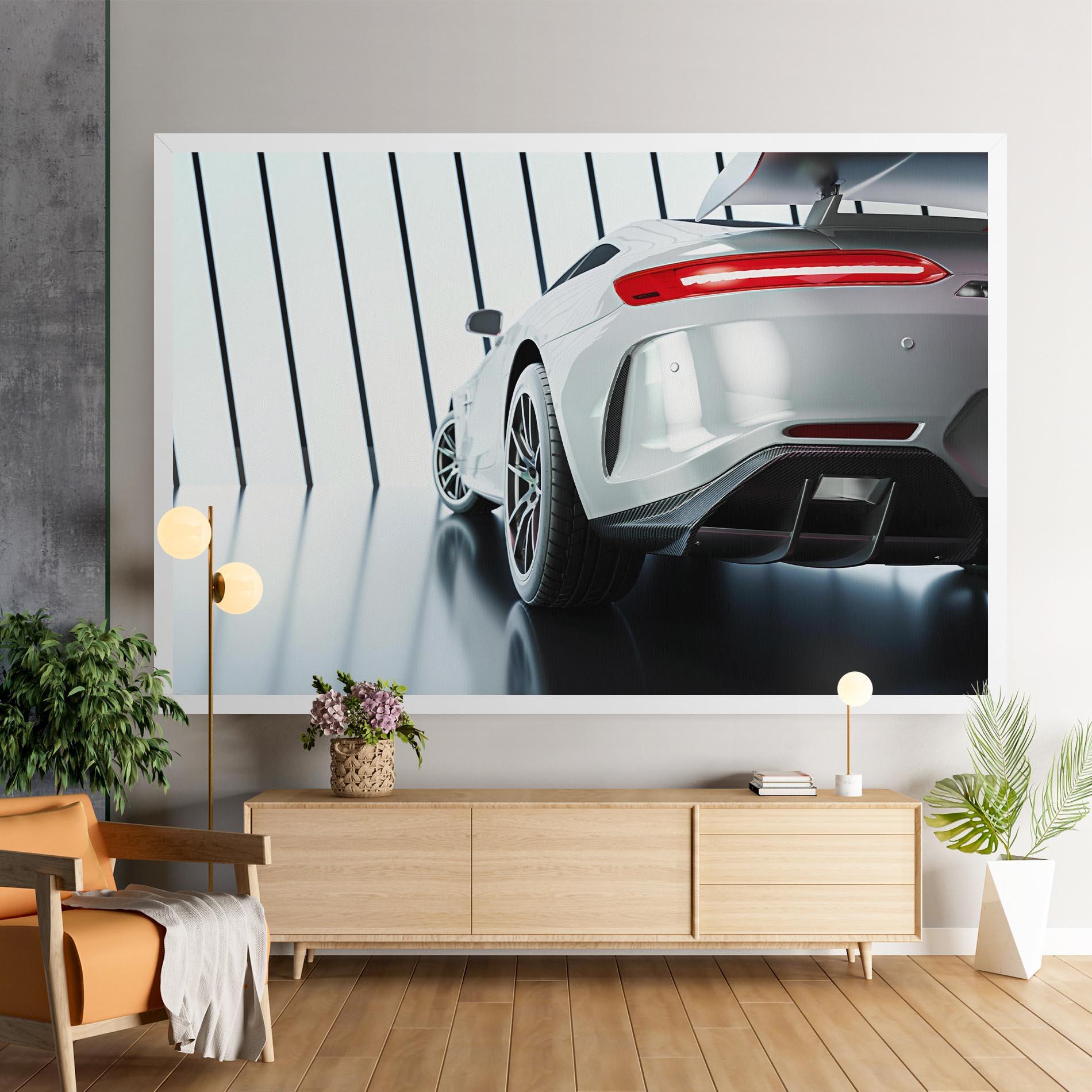 Leinwandbild White Mercedes Amg mockup 9