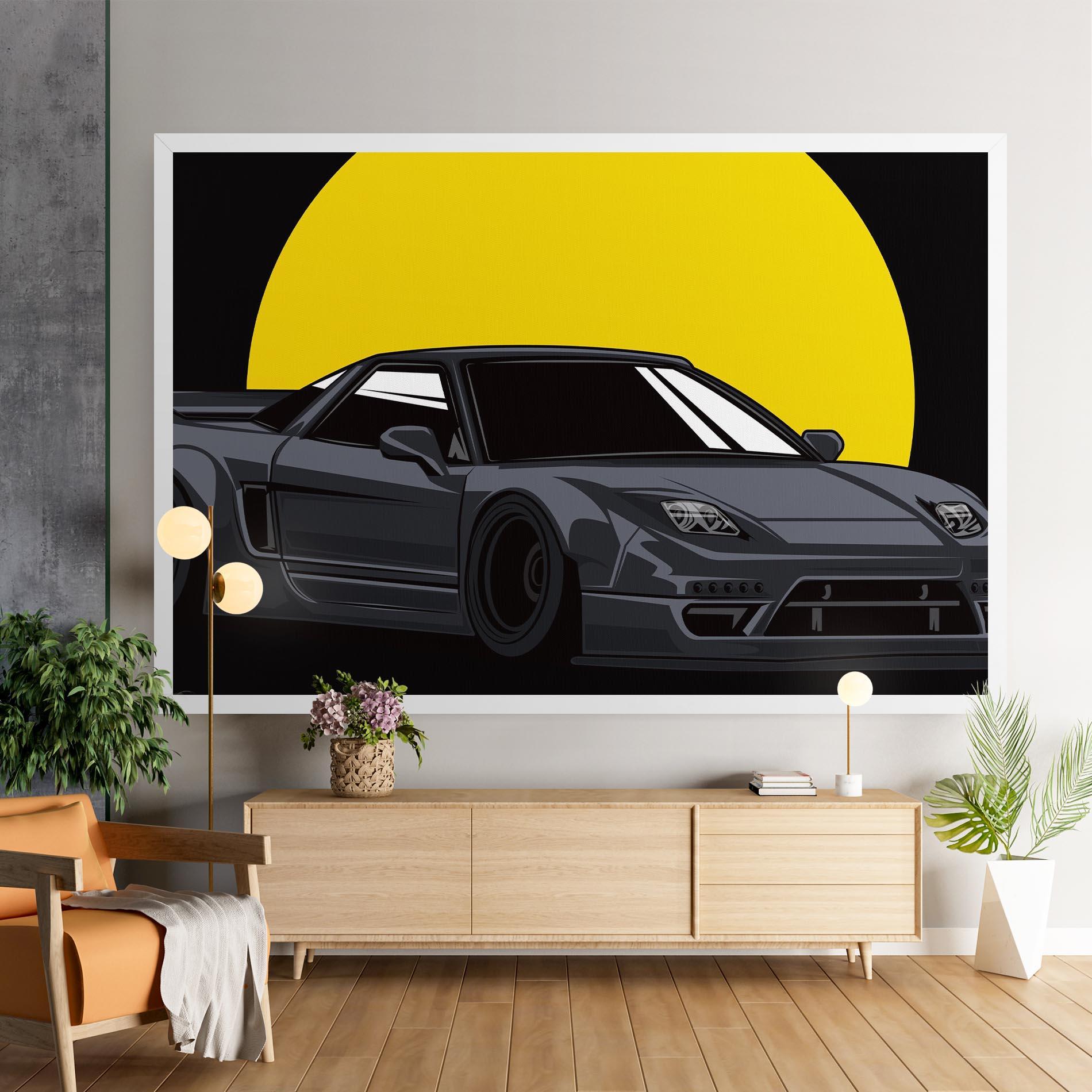 Leinwandbild Yellow Sun Car mockup 9