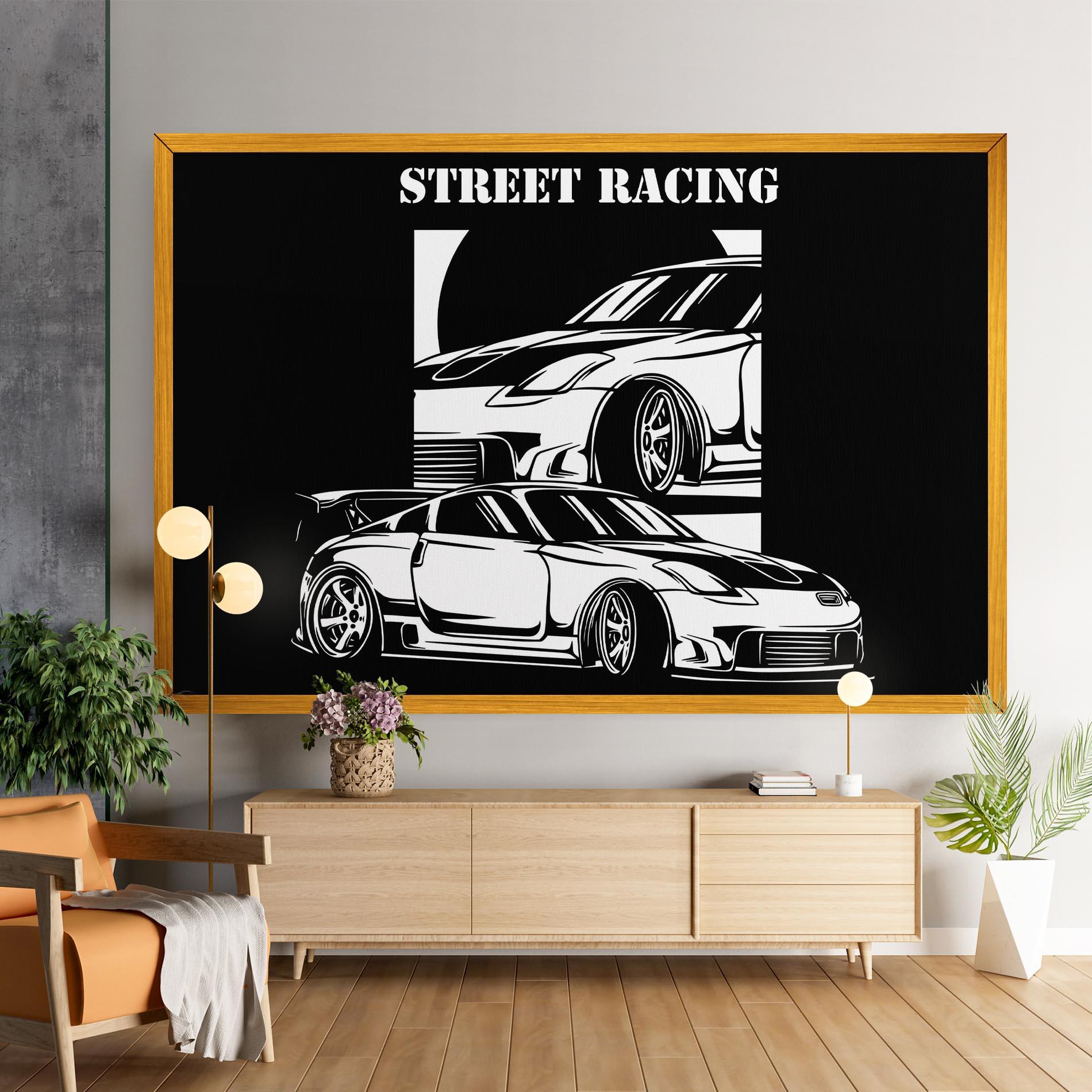 Leinwandbild Car Street Racing mockup 9