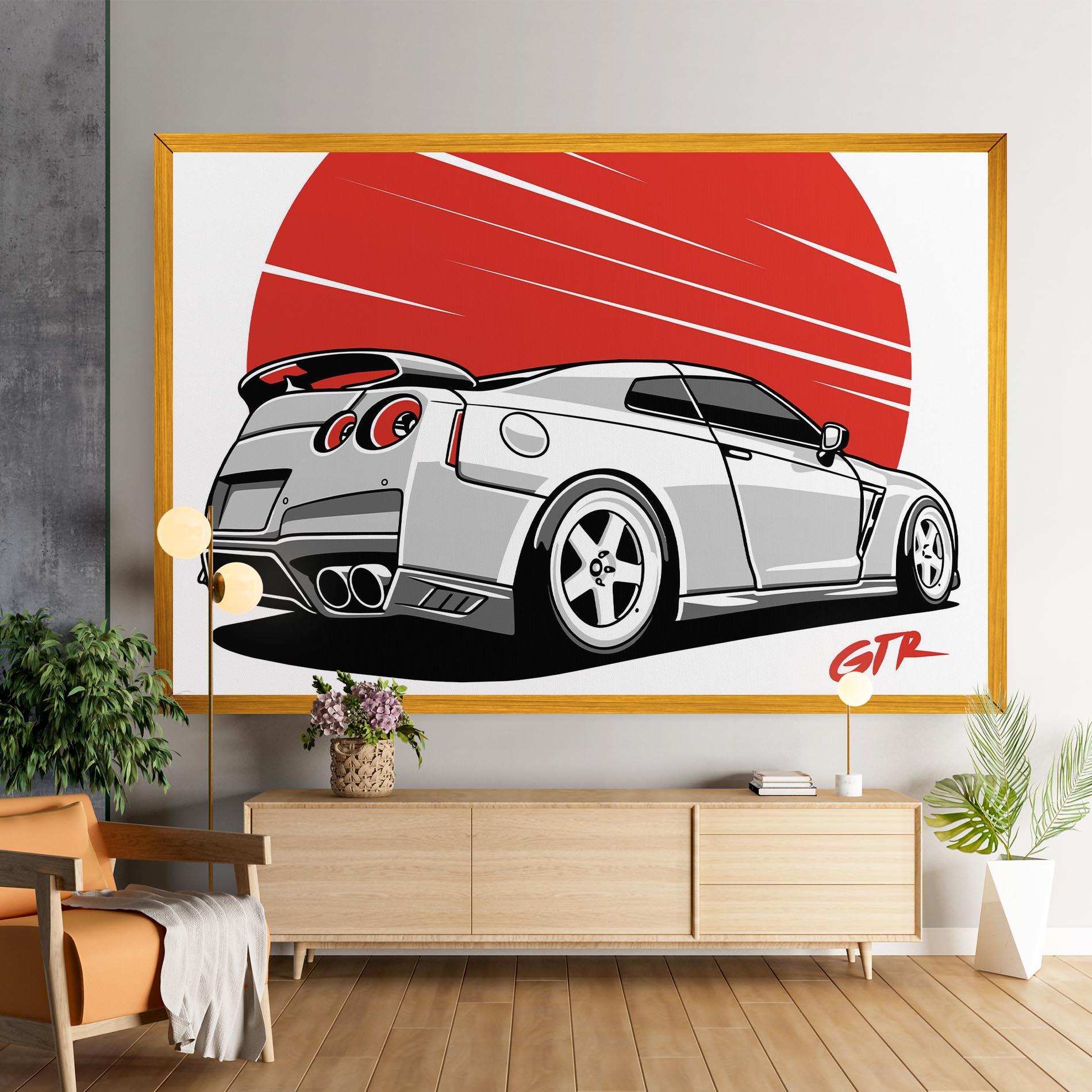 Leinwandbild Grey Gtr Car mockup 9