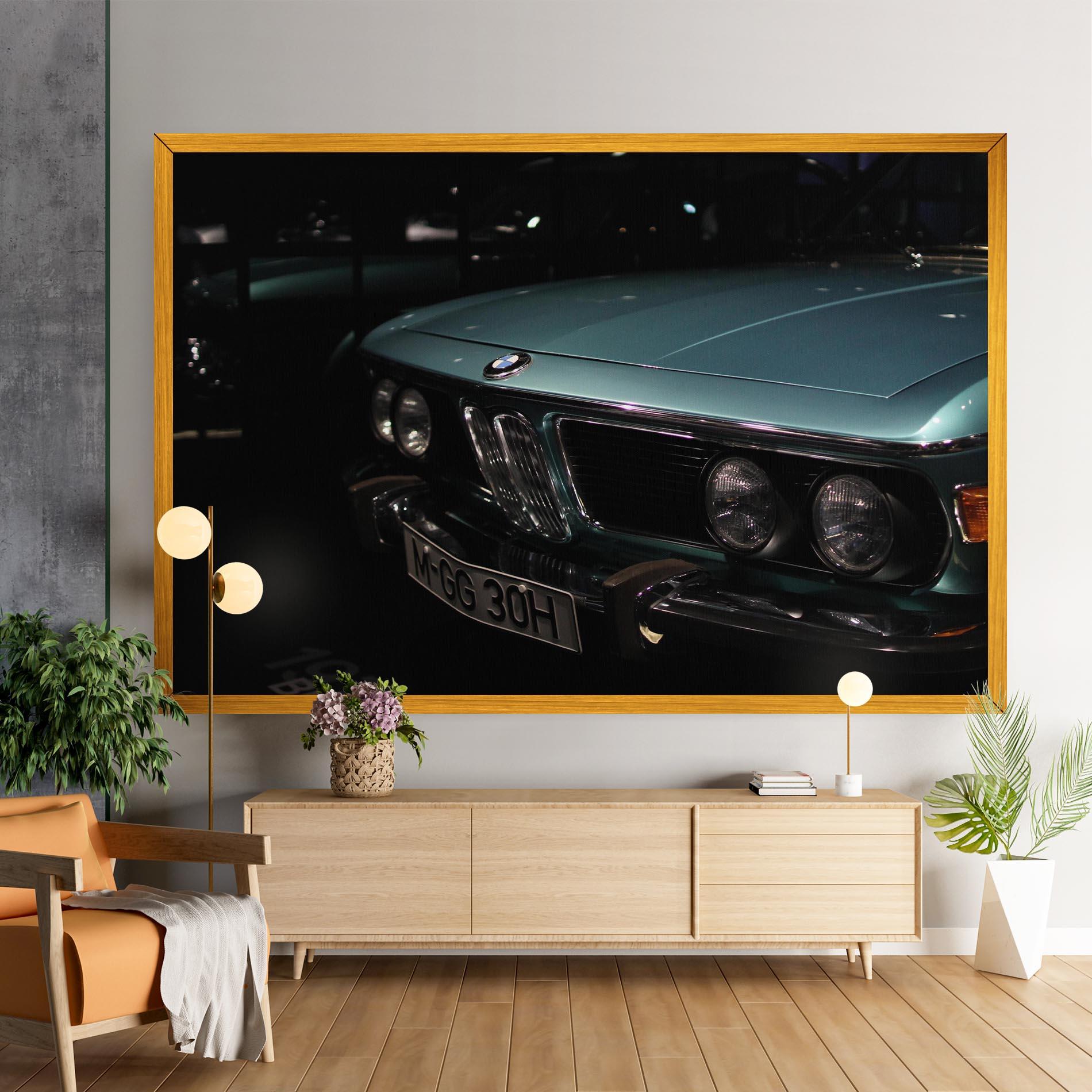 Leinwandbild Old Bmw Headlight mockup 9