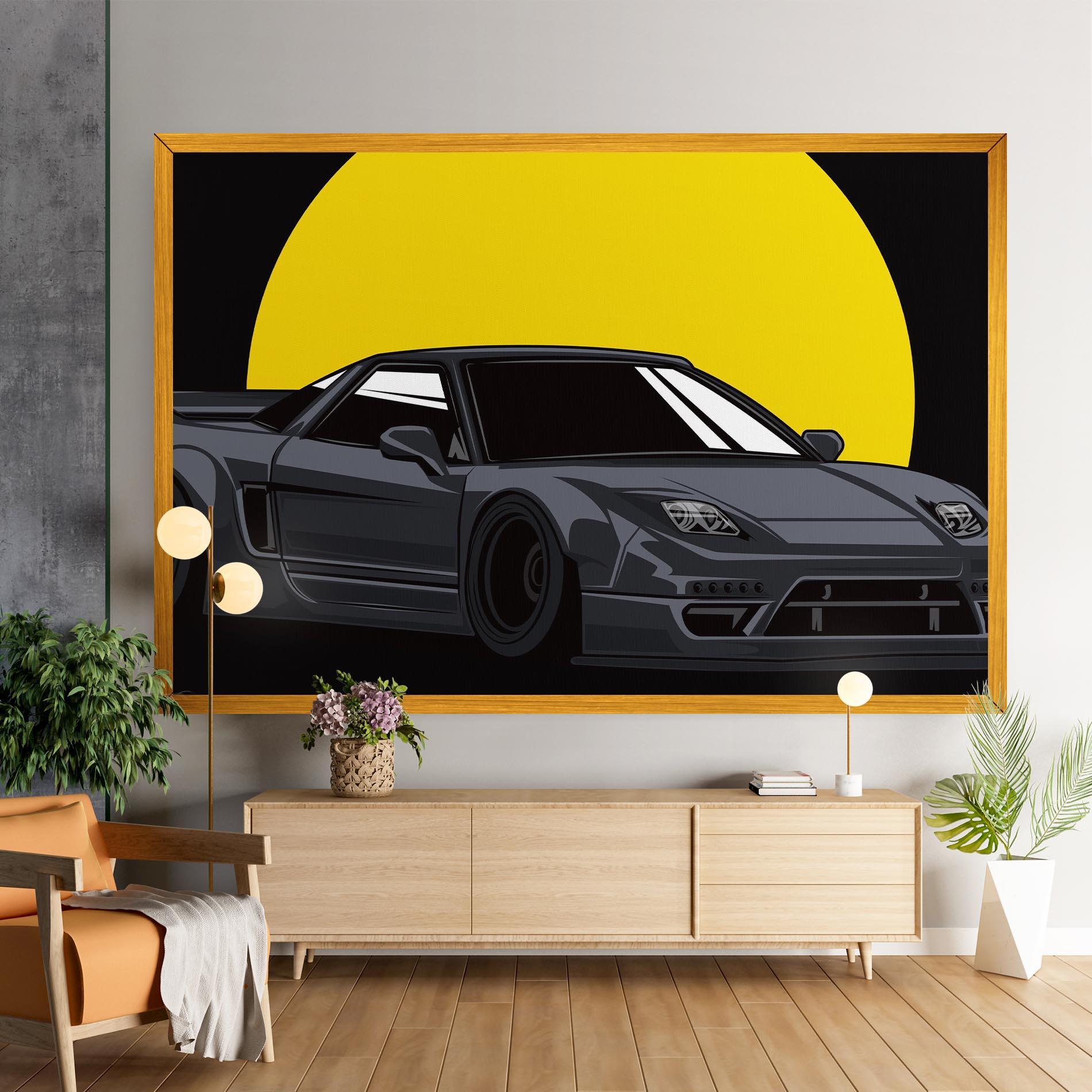 Leinwandbild Yellow Sun Car mockup 9
