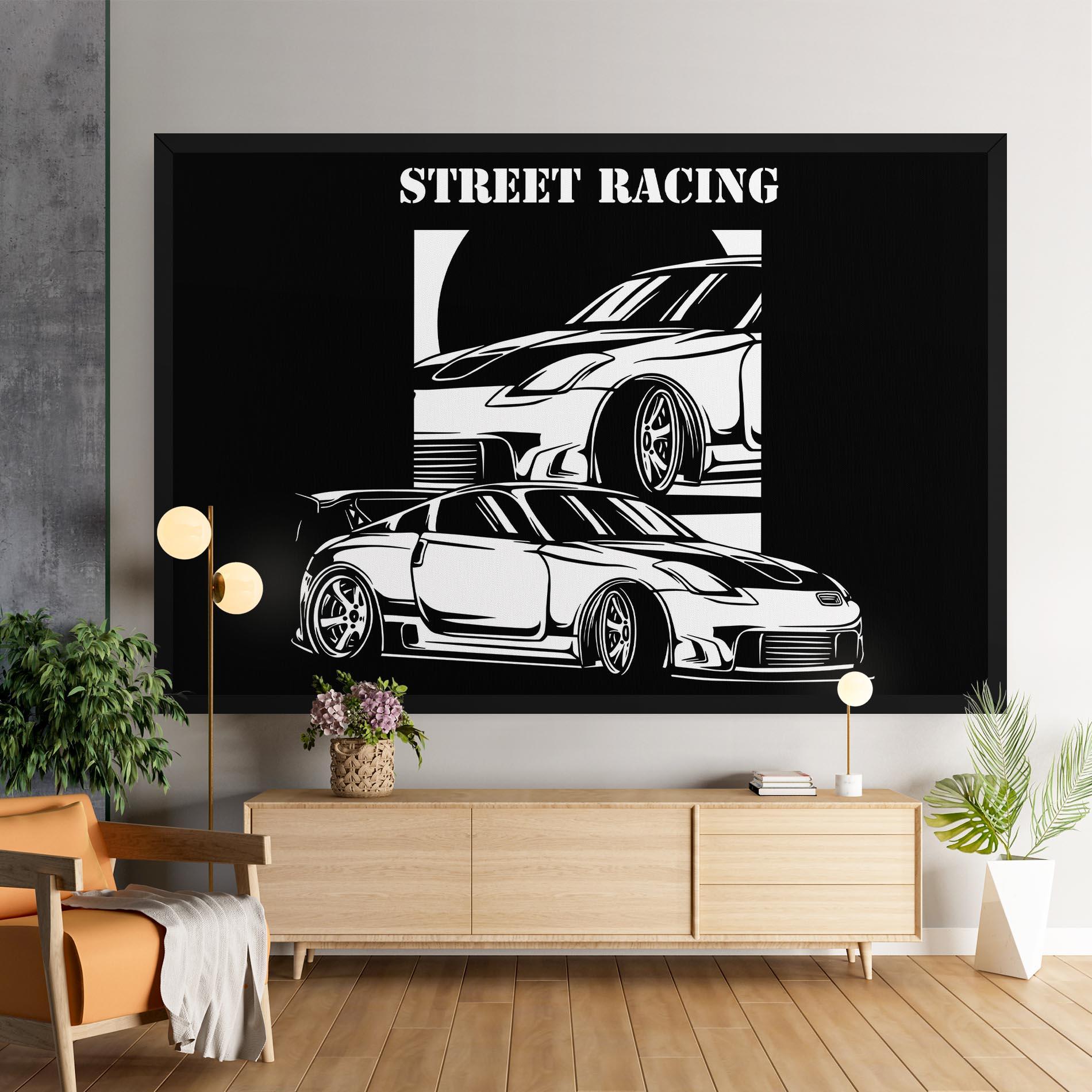 Leinwandbild Car Street Racing mockup 9