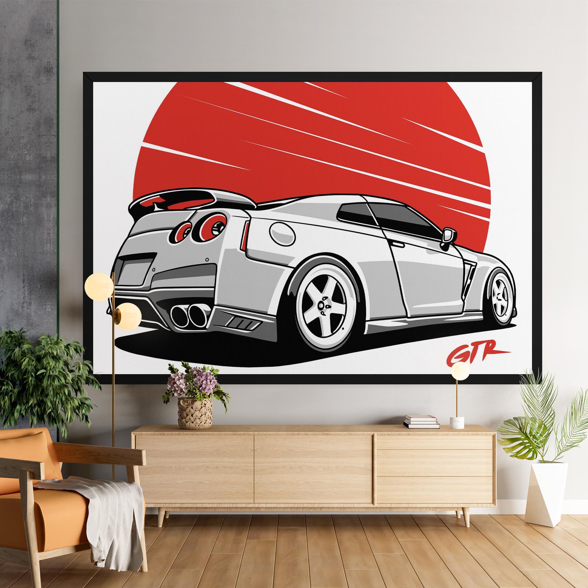 Leinwandbild Grey Gtr Car mockup 9