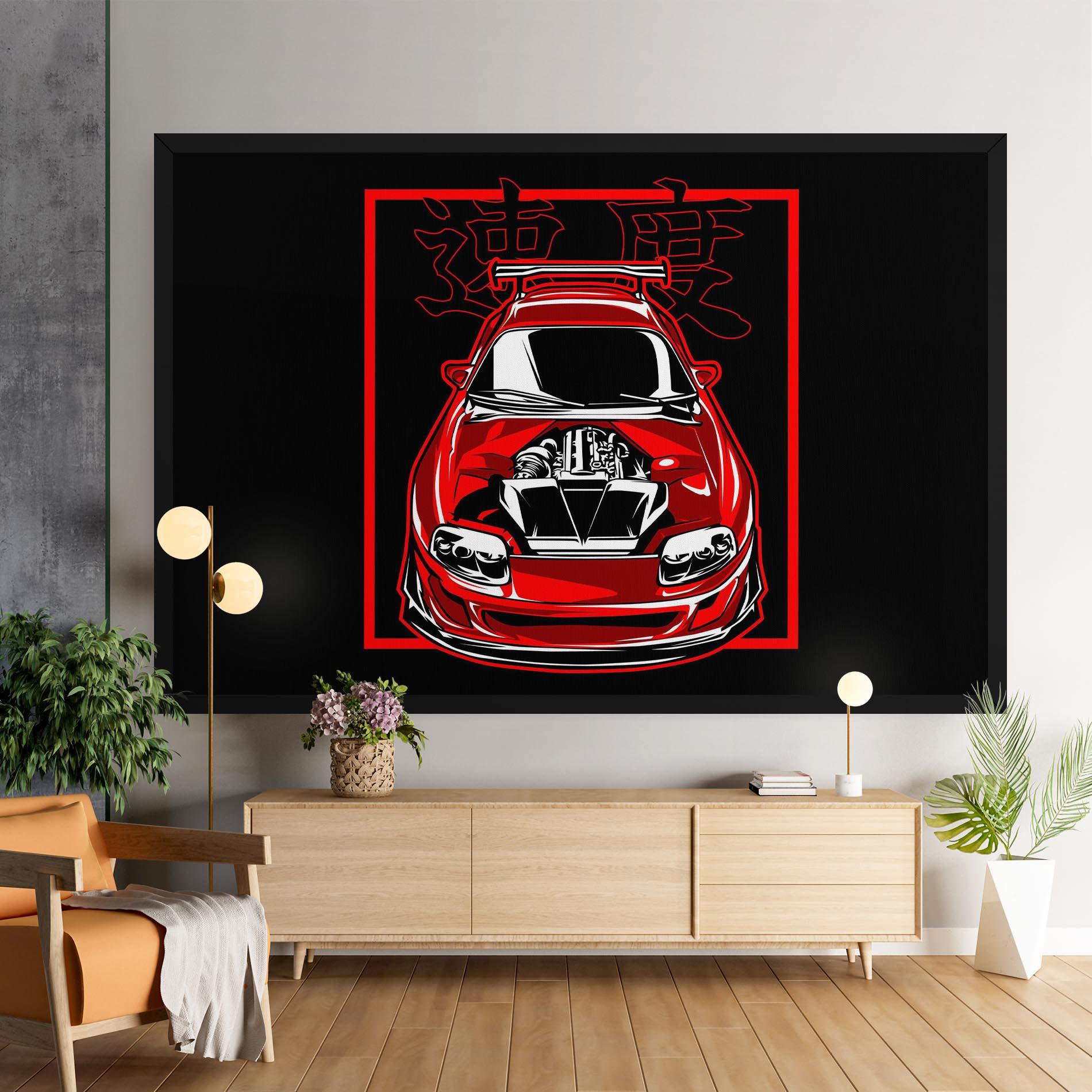 Leinwandbild Japanese Red Car mockup 9