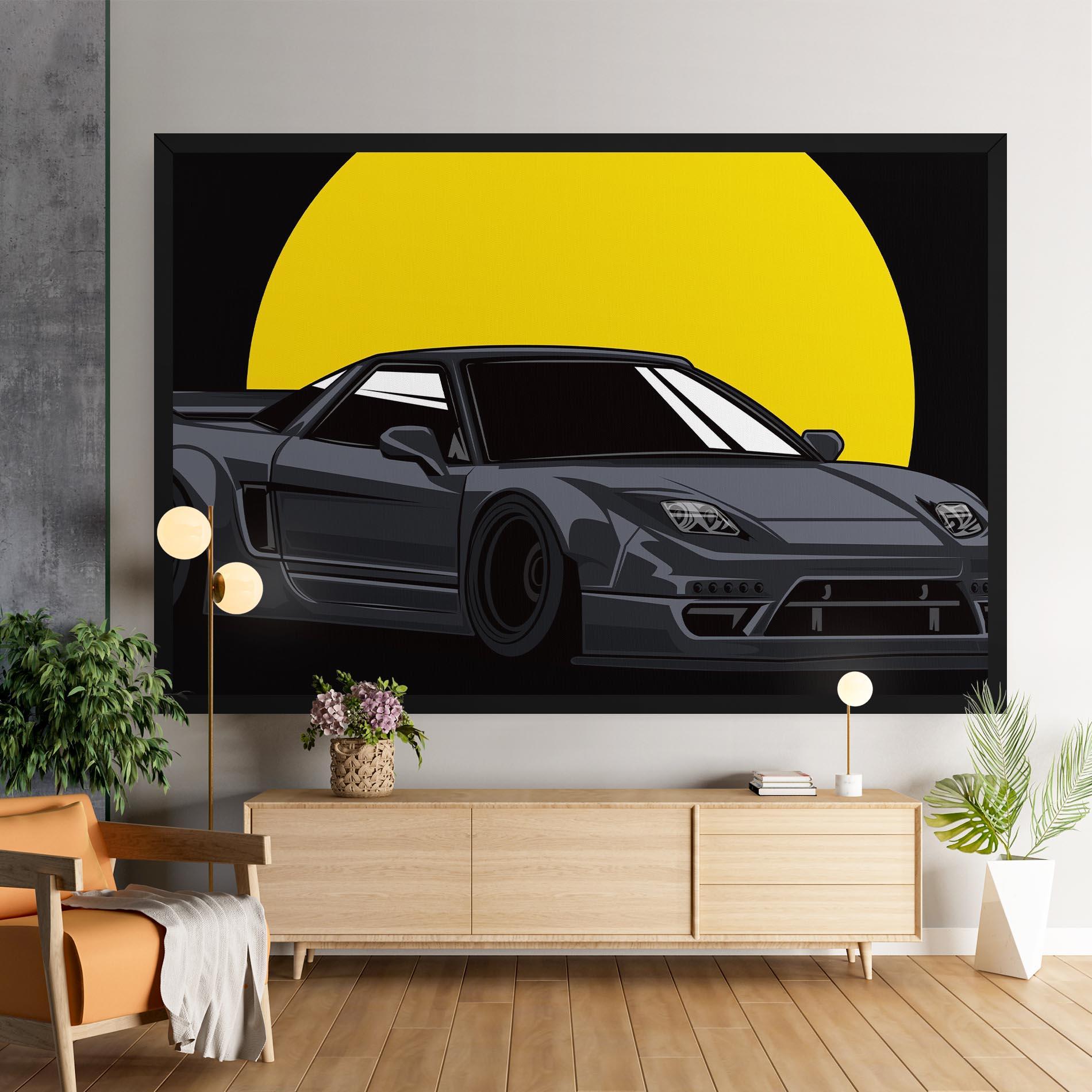 Leinwandbild Yellow Sun Car mockup 9