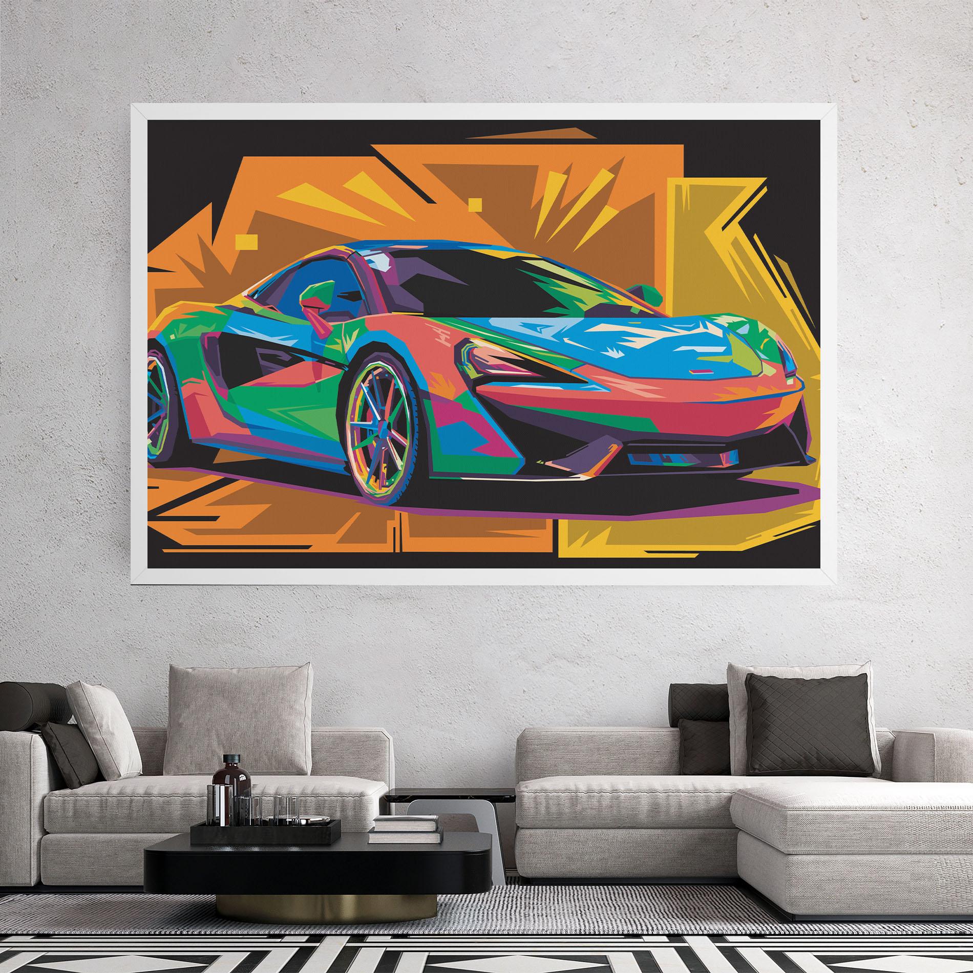 Leinwandbild Colorful Sport Car mockup 2