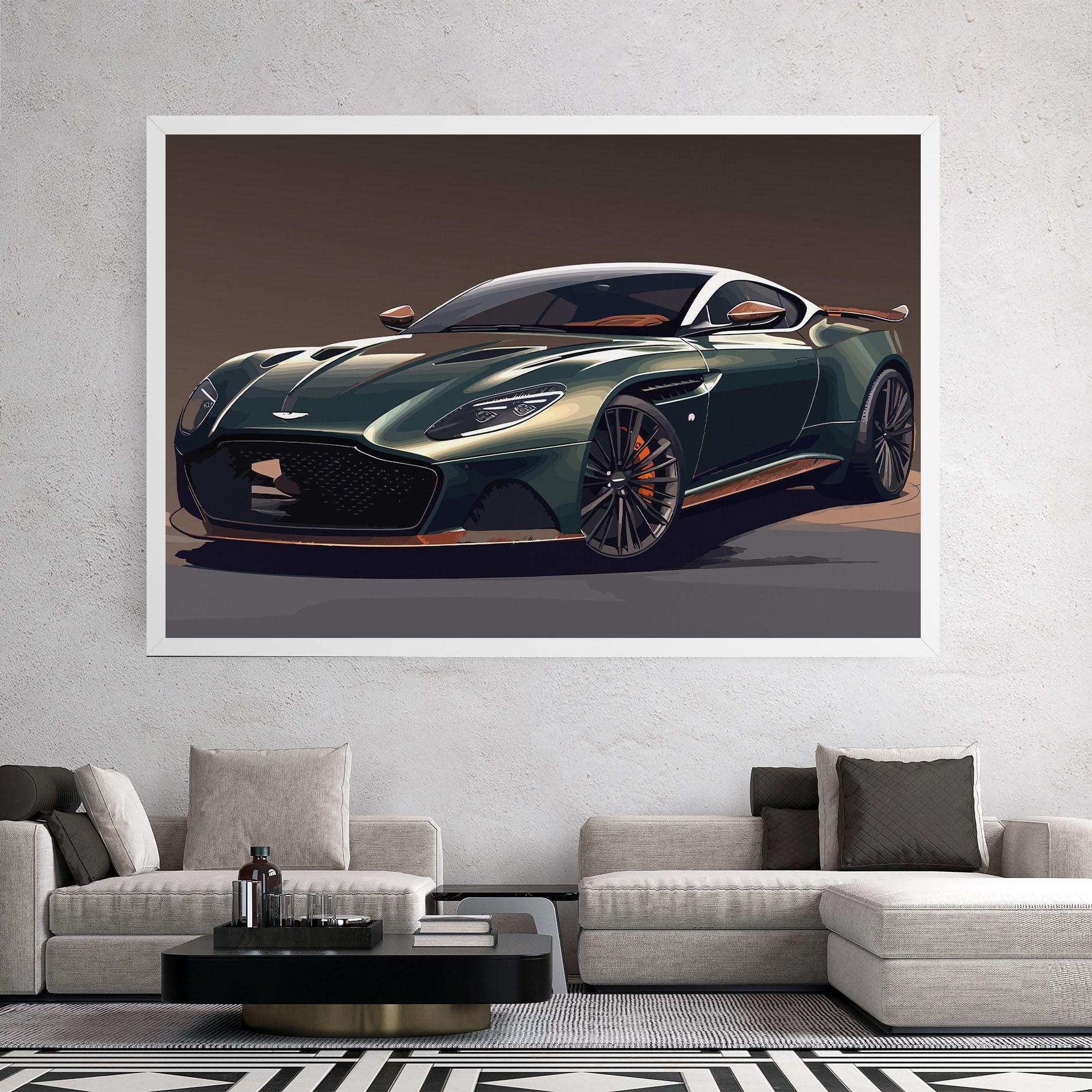 Leinwandbild Dark Green Car mockup 2