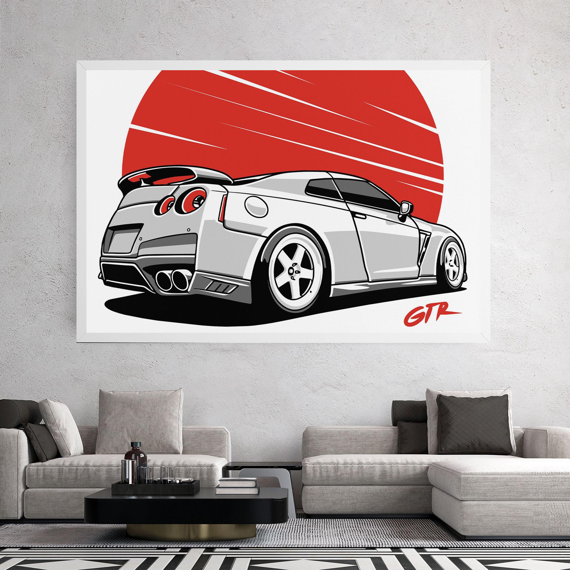 Leinwandbild Grey Gtr Car mockup 2