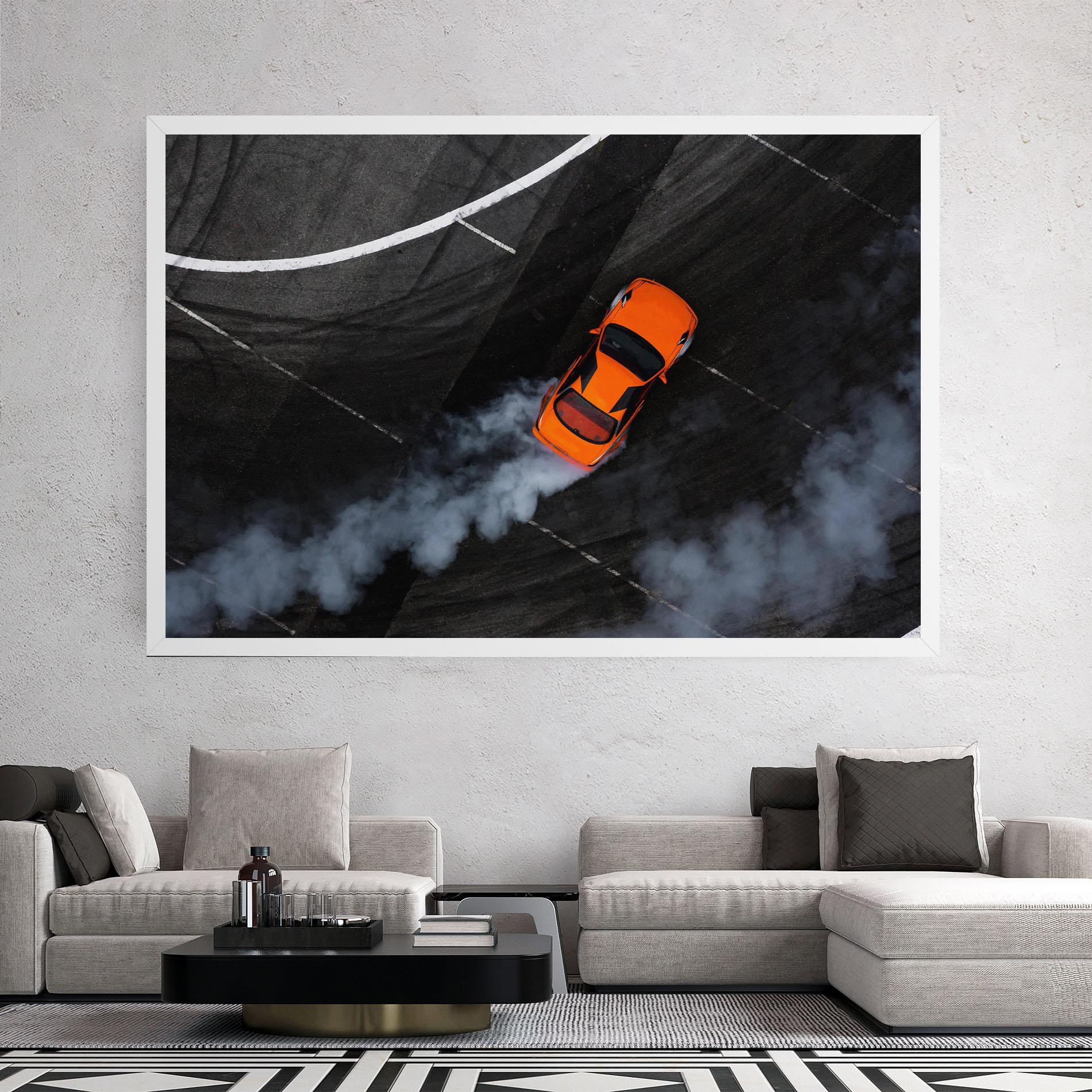 Leinwandbild Orange Proche Drifting mockup 2