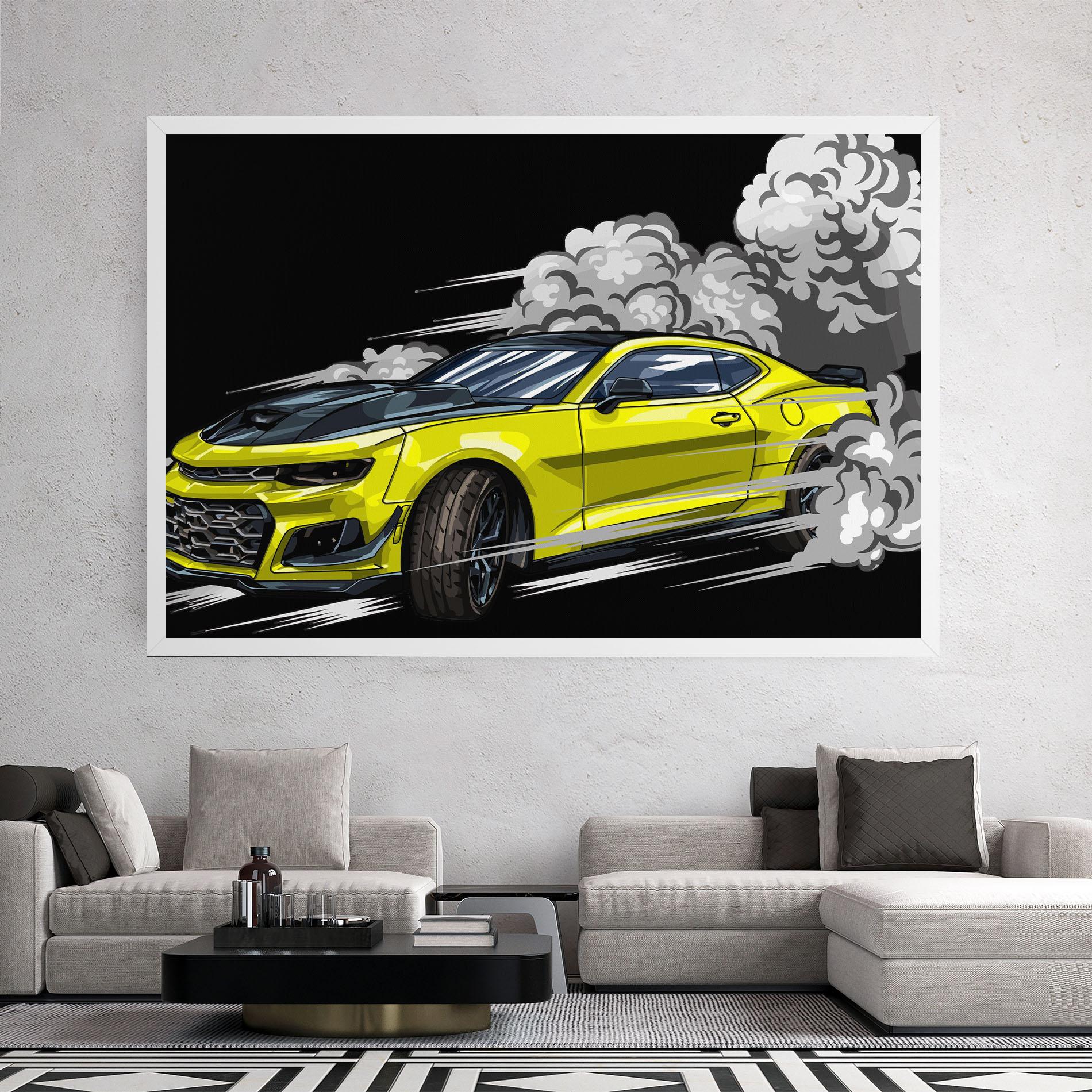 Leinwandbild Racing Car Smoke mockup 2