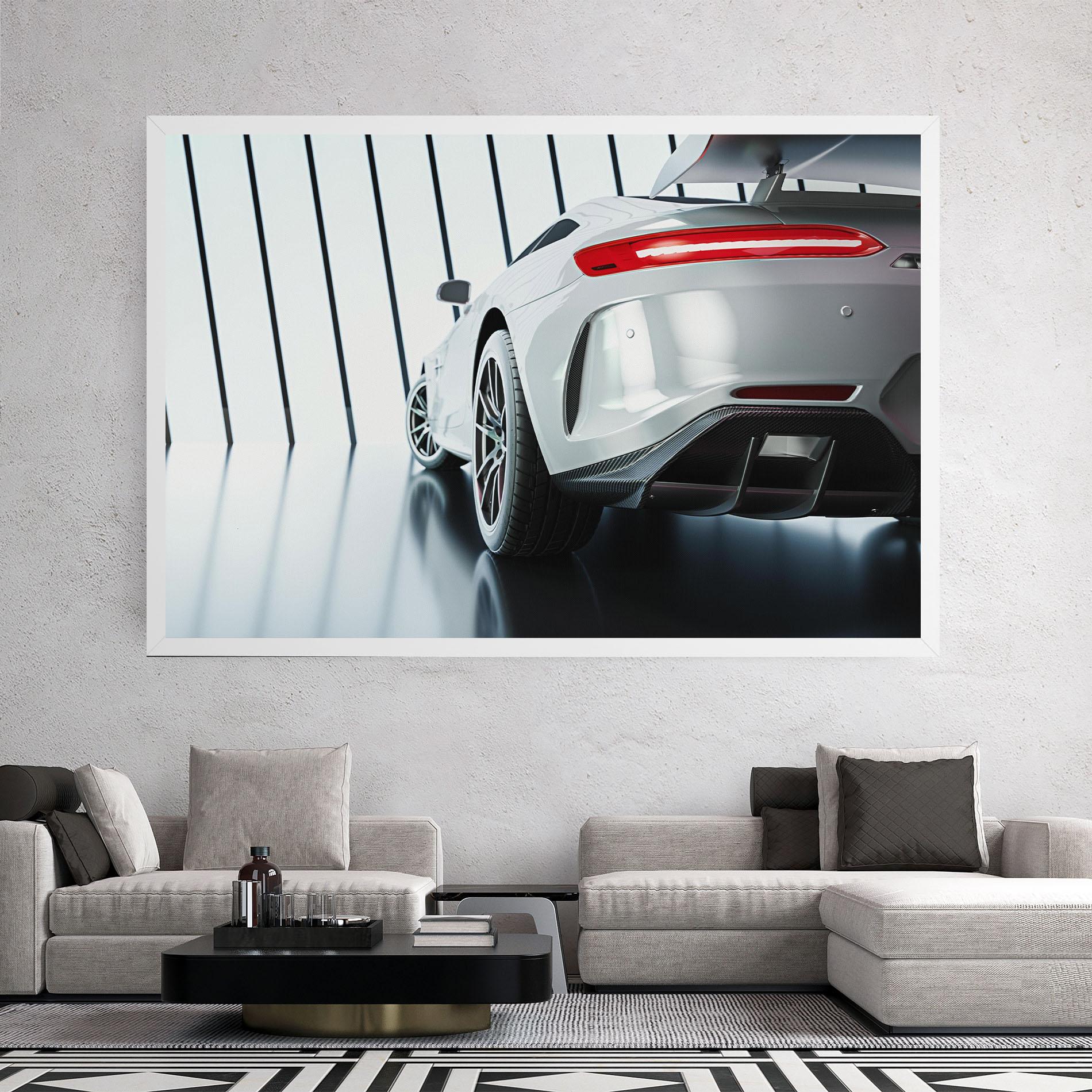 Leinwandbild White Mercedes Amg mockup 2