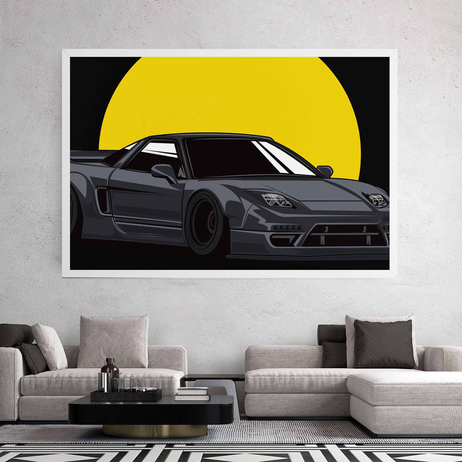 Yellow Sun Car mockup 2