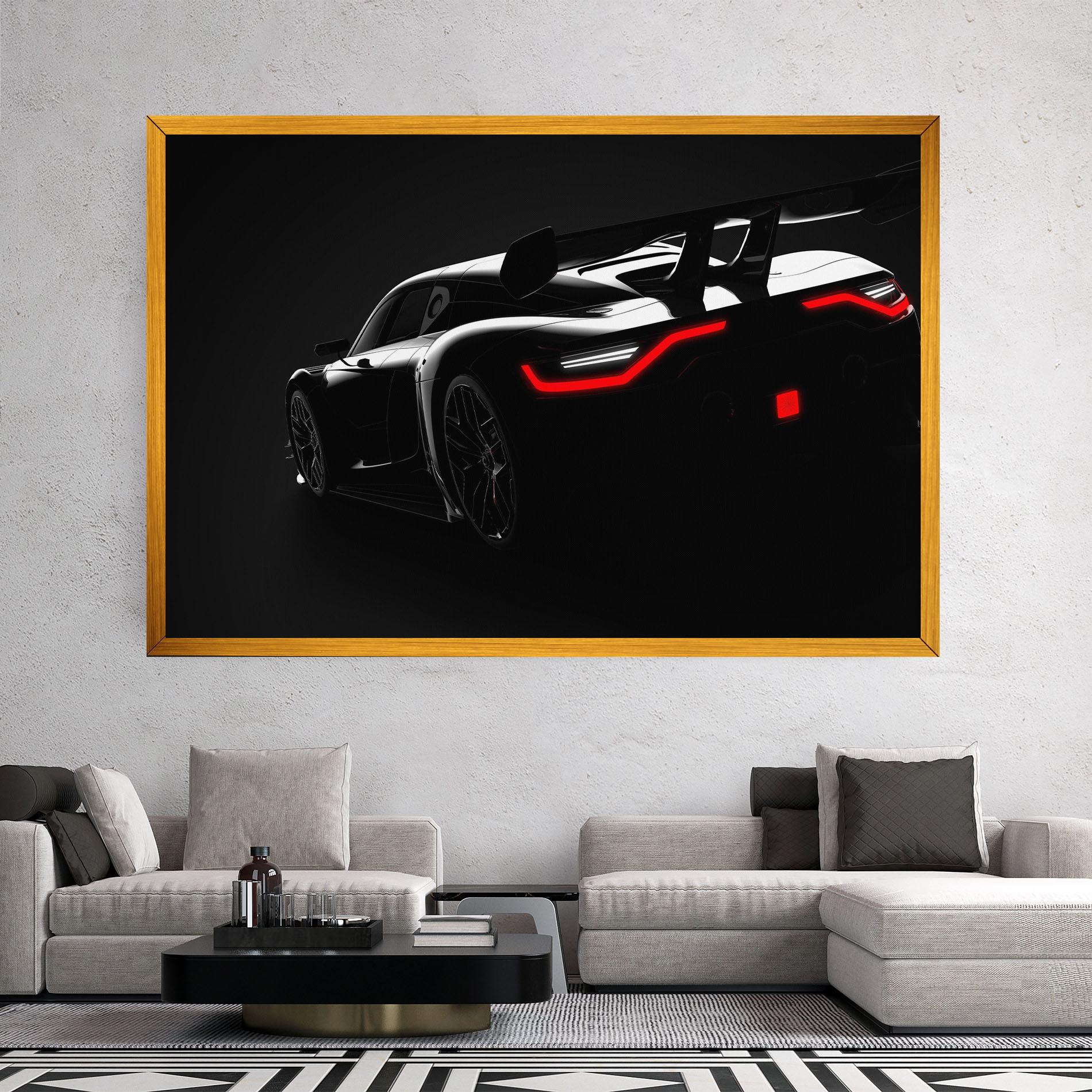 Leinwandbild Black Hypercar Car mockup 2