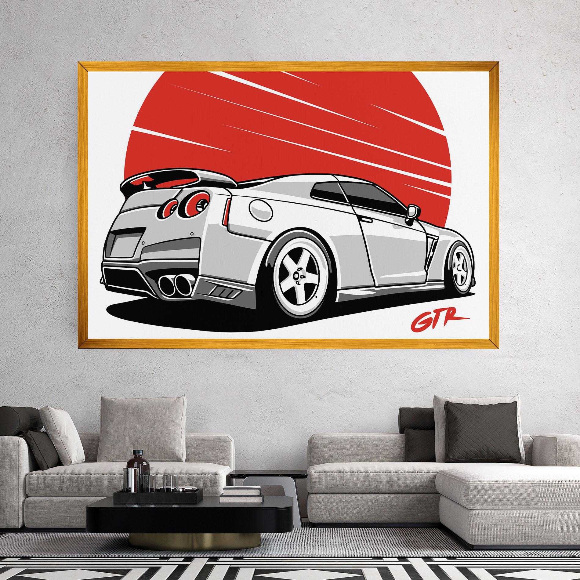 Leinwandbild Grey Gtr Car mockup 2